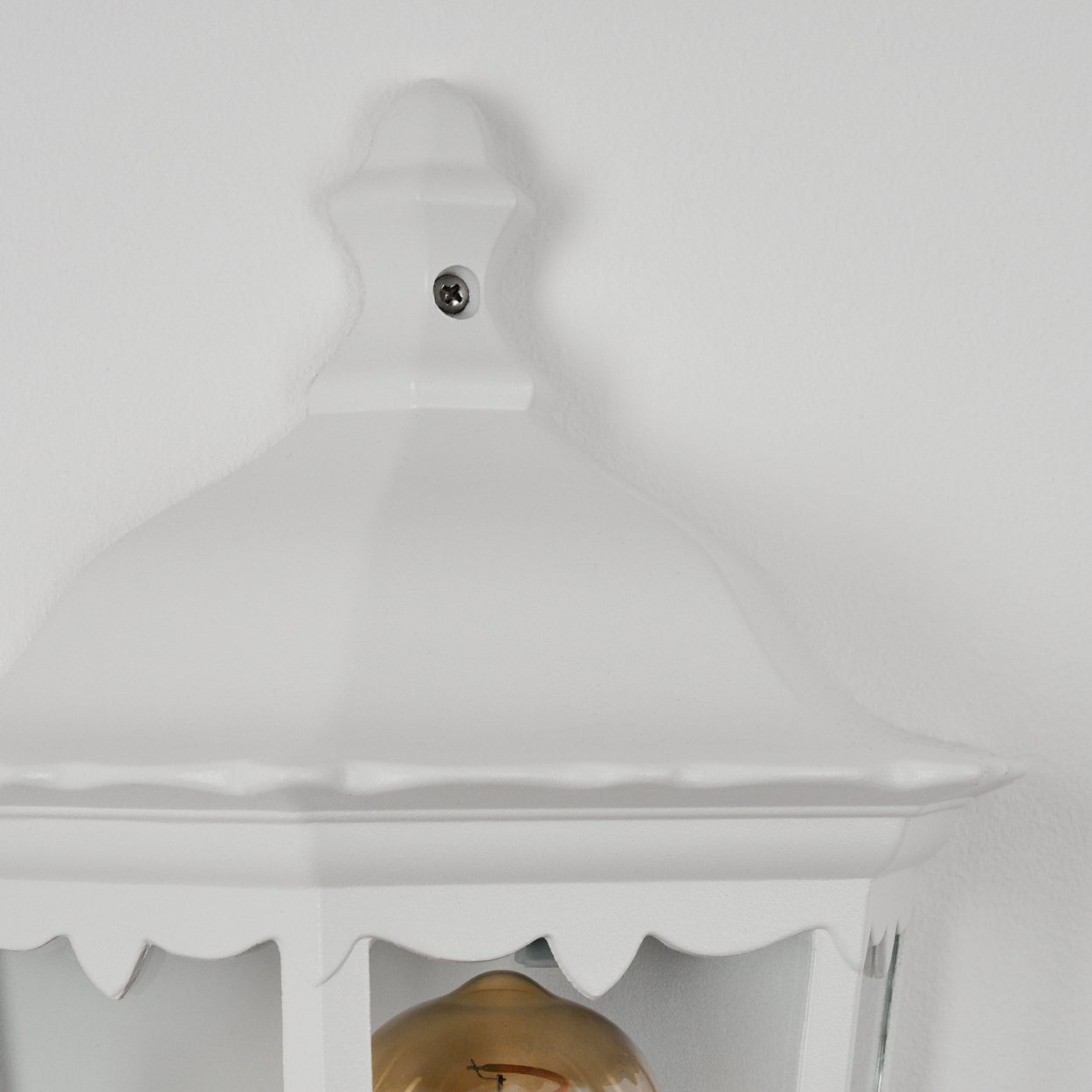 hofstein Außen-Wandleuchte »Viano« Wandlampe in antikem Look aus Metall/Glas in Weiß/Klar, ohne Leuchtmittel, Wandleuchte m. E27, Außenleuchte