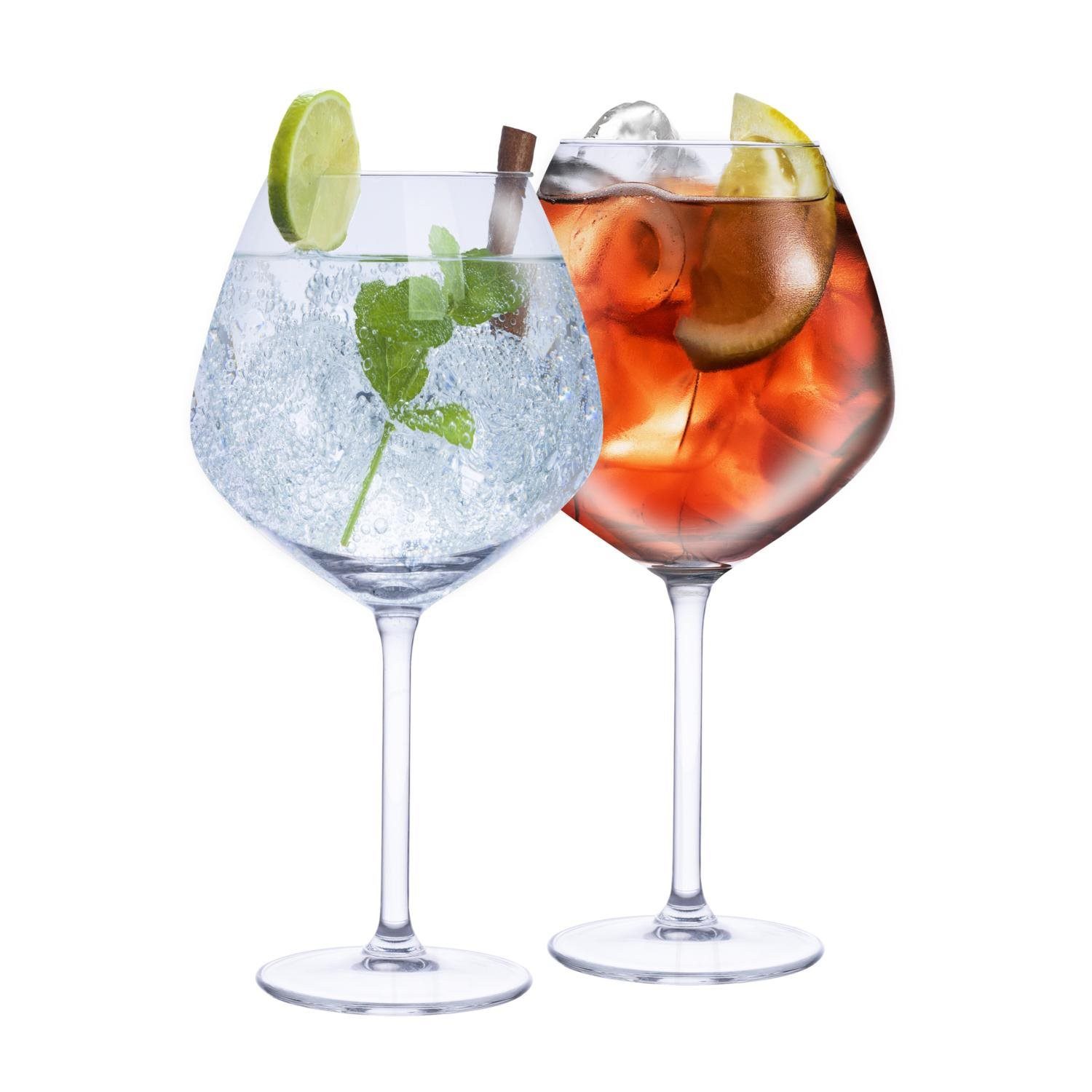 Alpina Cocktailglas alpina Gin Tonic Gläser Set 4 Stück – Große Gin Gläser 730ml, Glas