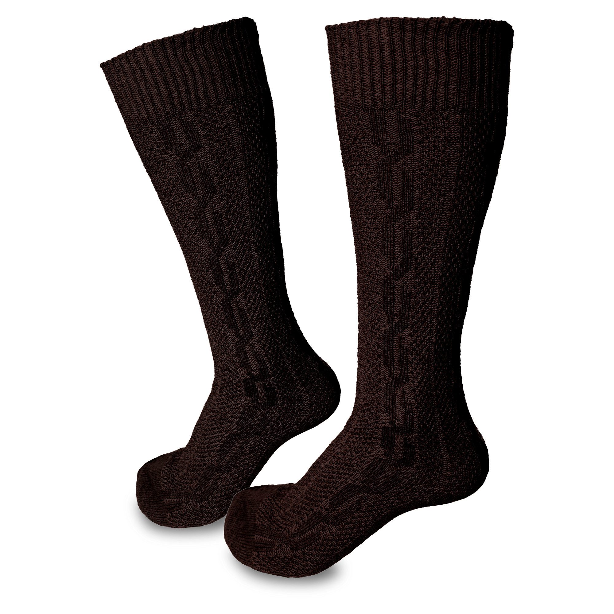 Steigenhöfer Manufaktur Trachtensocken für Herren und Damen – Socken mit Zopfmuster und Edelweißanstecker Oktoberfest Strümpfe aus Baumwolle für Männer & Frauen