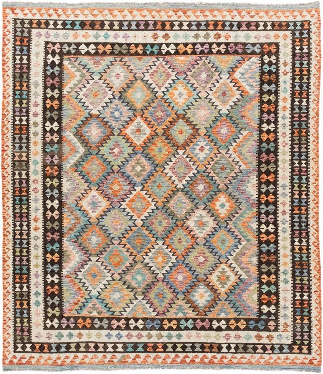 Orientteppich Kelim Afghan 253x290 Handgewebter Orientteppich, Nain Trading, rechteckig, Höhe: 3 mm