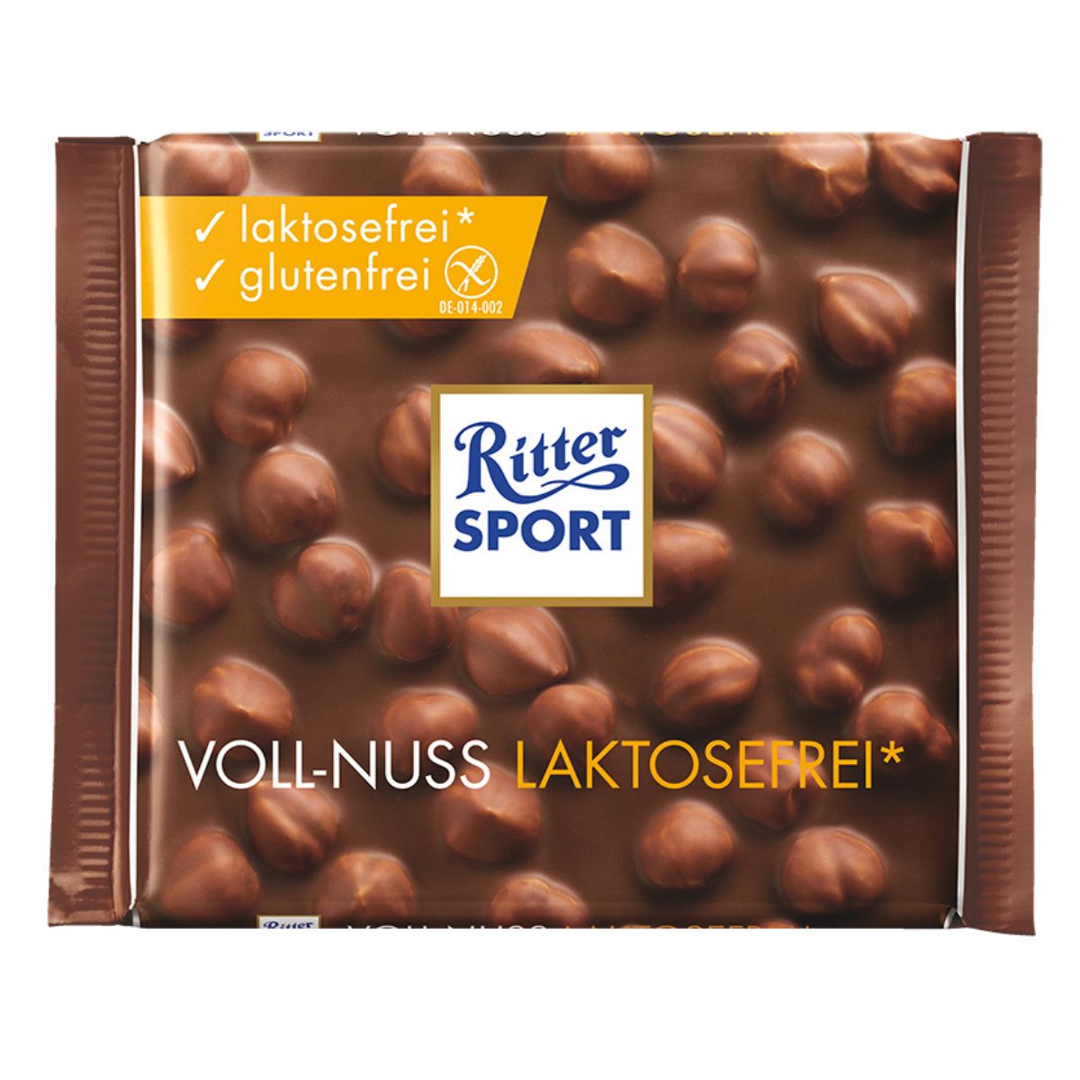 Ritter SPORT Schokolade, Ritter Sport Voll Nuss laktosefrei mit ganzen Haselnüssen 100g