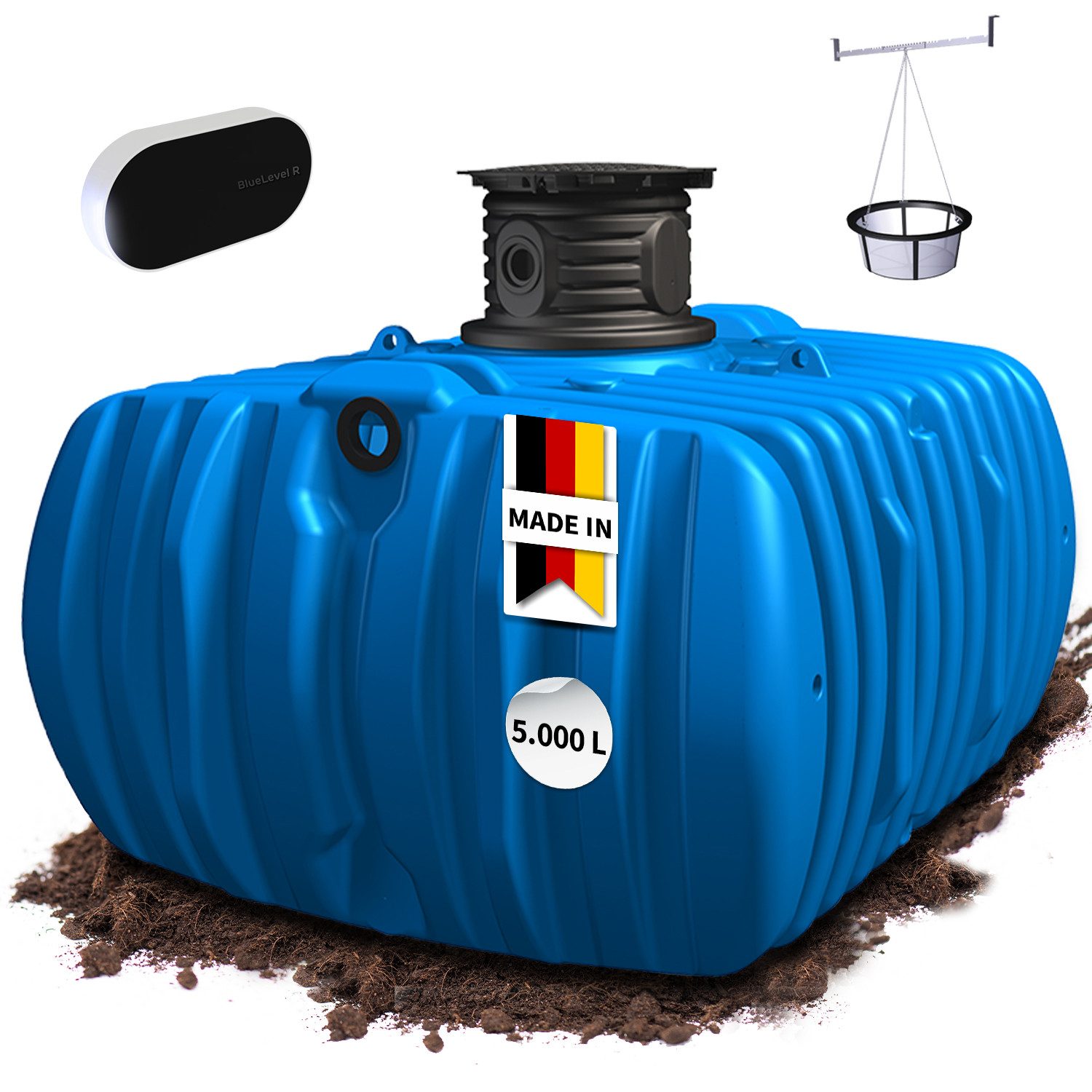 4rain Regenwassertank FLAT L Flachtank-Set Smart 5000 Liter, 5000 l