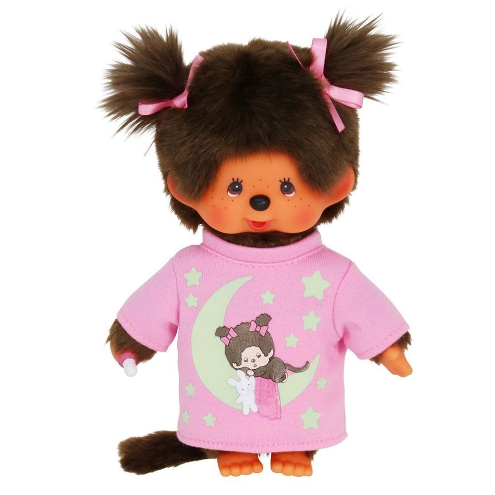 Monchhichi Plüschfigur Glow in the Dark Mädchen 20 cm Monchhichi Puppe Schlafoutfit