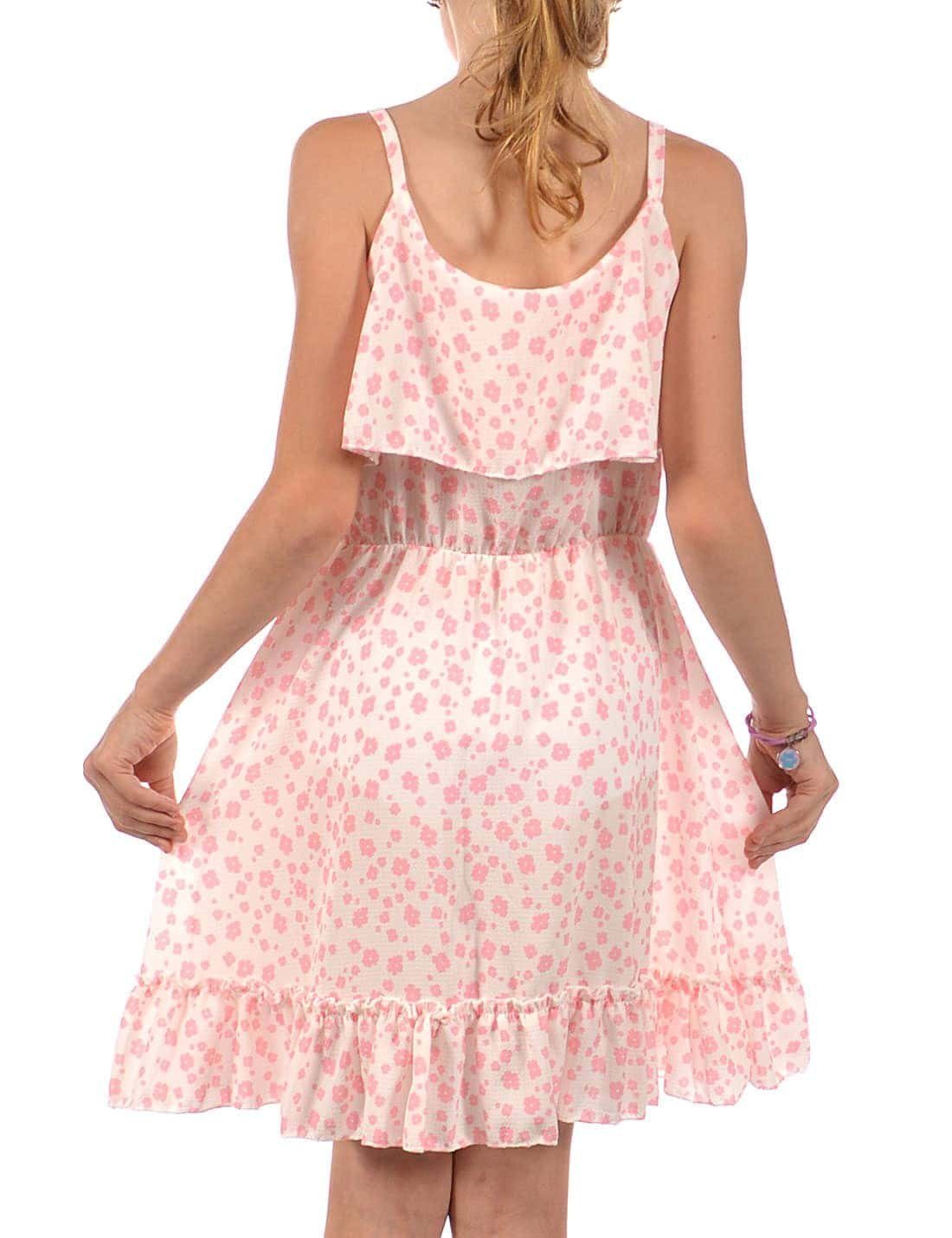 Volant Spaghettiträger Jerseykleid bequem Weiß KMISSO (1-tlg) Kleid Mädchen zu und tragen