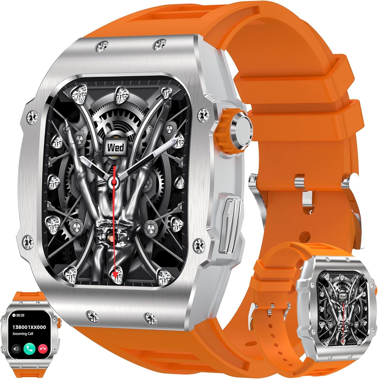 ZPIMY Smartwatch (4,7 cm, android ios), Smartwatch mit 1,91" AMOLED, Bluetooth Anrufe, Fitness