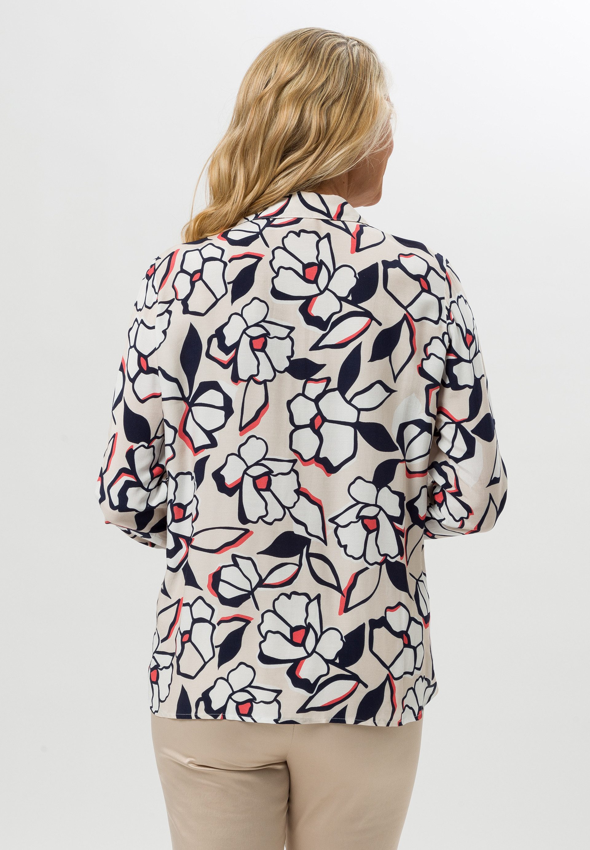 FRANK WALDER Klassische Bluse mit modernem Print