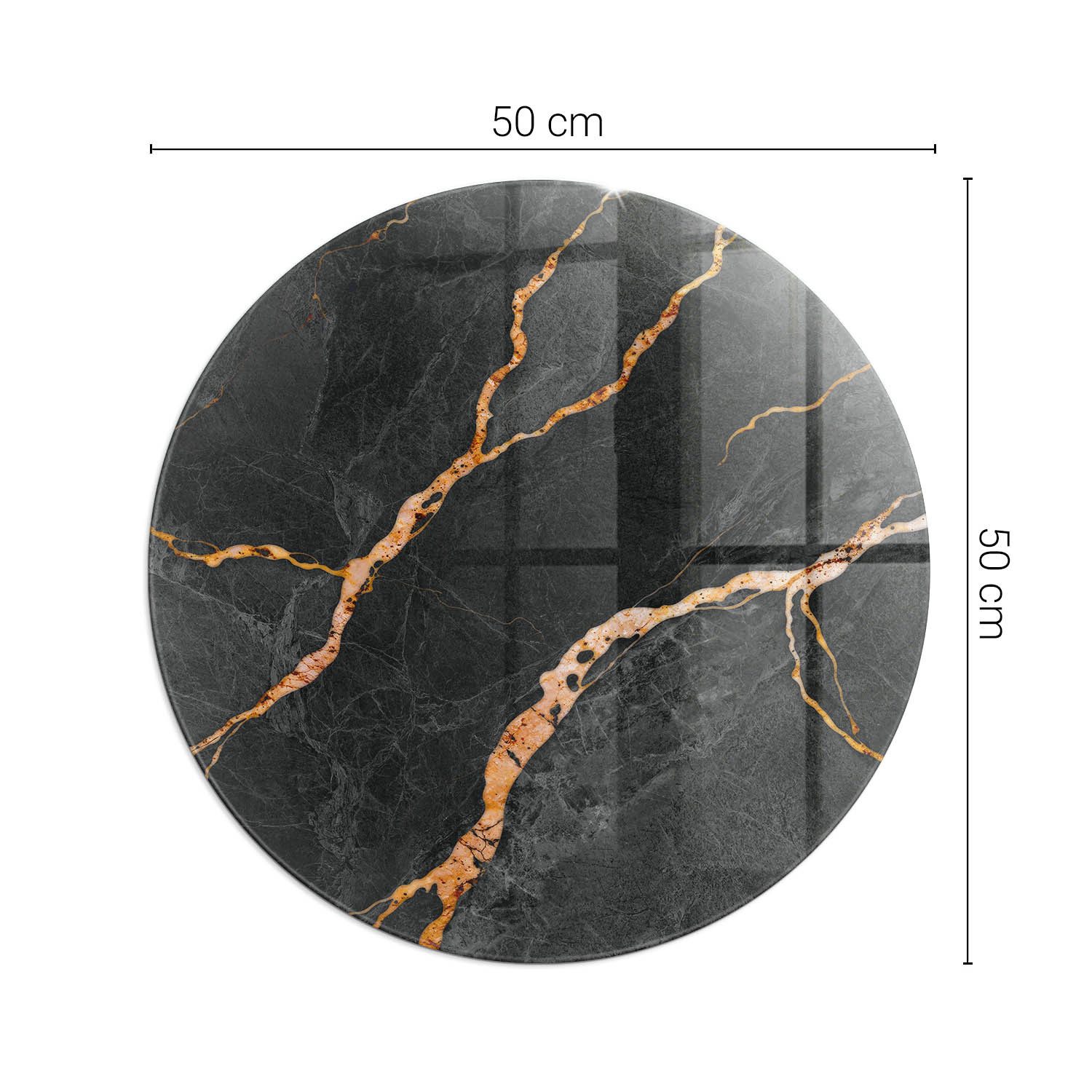 Tulup Bodenschutzplatte Schwarz Eleganter Marmor, Gehärtetem Glas Kaminöfen Schutzplatte – Bild 4 von 5