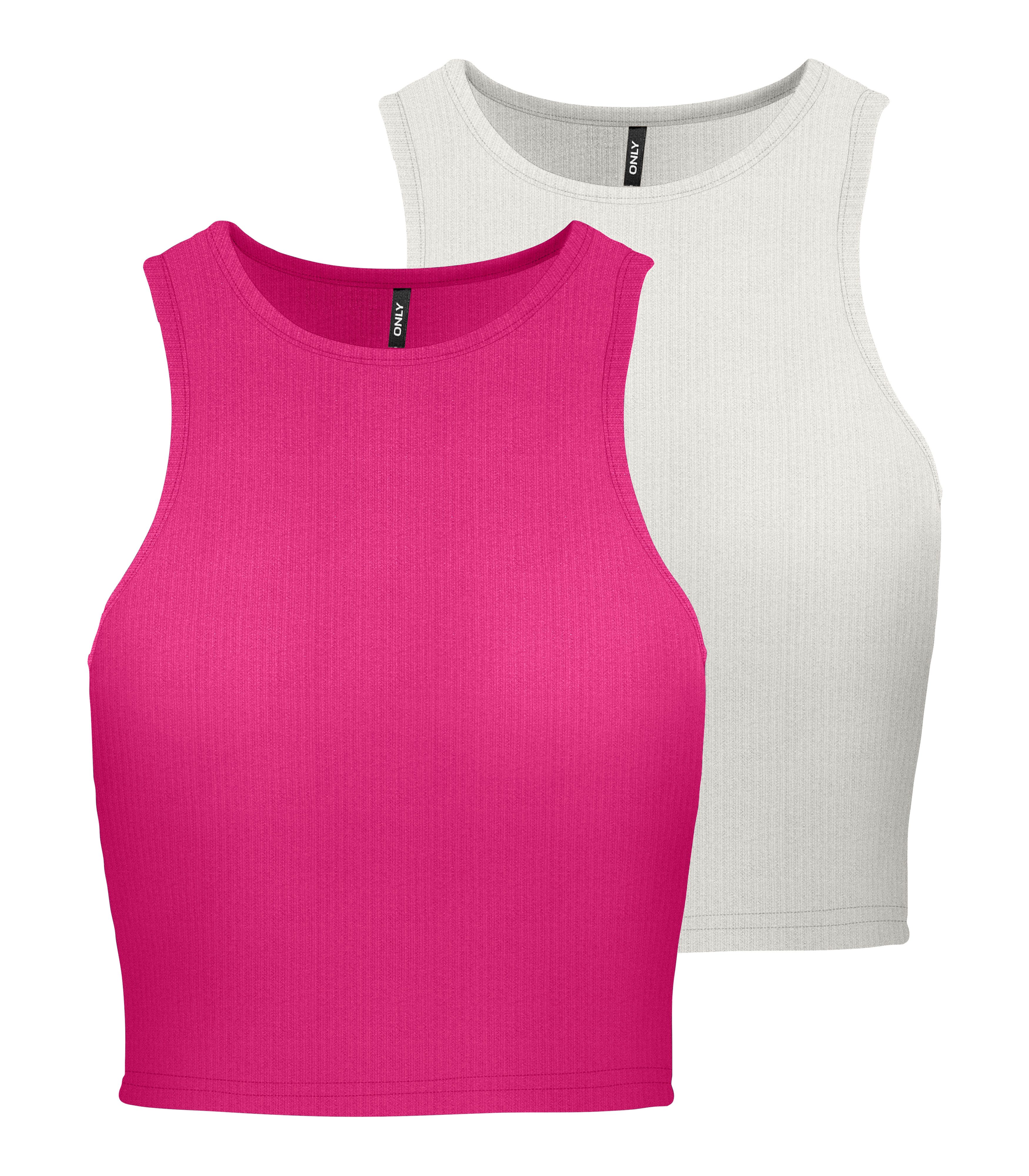ONLY Crop-Top ONLBELIA S/L CROP TOP CS JRS 2PACK (Packung, 2-tlg) günstig online kaufen