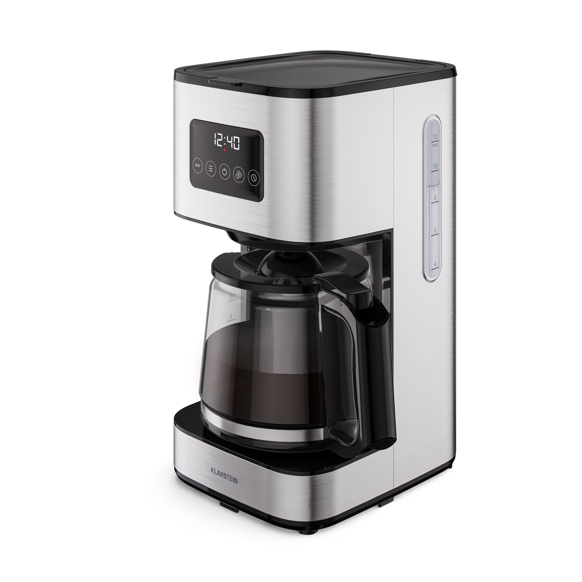 Klarstein Frühstücks-Set Verosteel (3-tlg), Toaster 800W Wasserkocher 1,7 L 2200W Kaffeemaschinen 900W Edelstahl – Bild 5 von 5