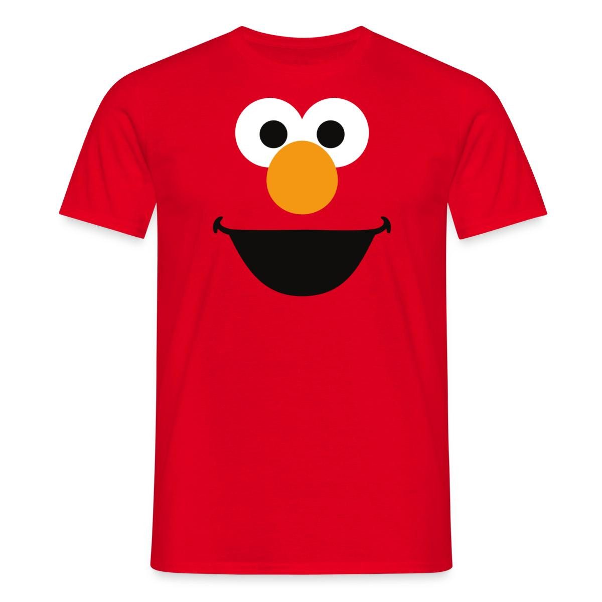 Spreadshirt T-Shirt Sesamstraße Elmo Gesicht Kostüm Karneval Männer T-Shirt (1-tlg)