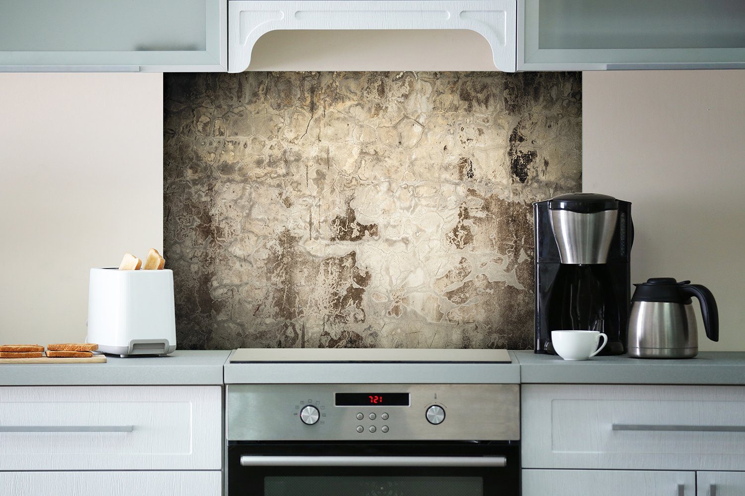 abblätternder Wallario schmutzige Beton Alte Farbe, (1-tlg) aus mit Küchenrückwand Wand