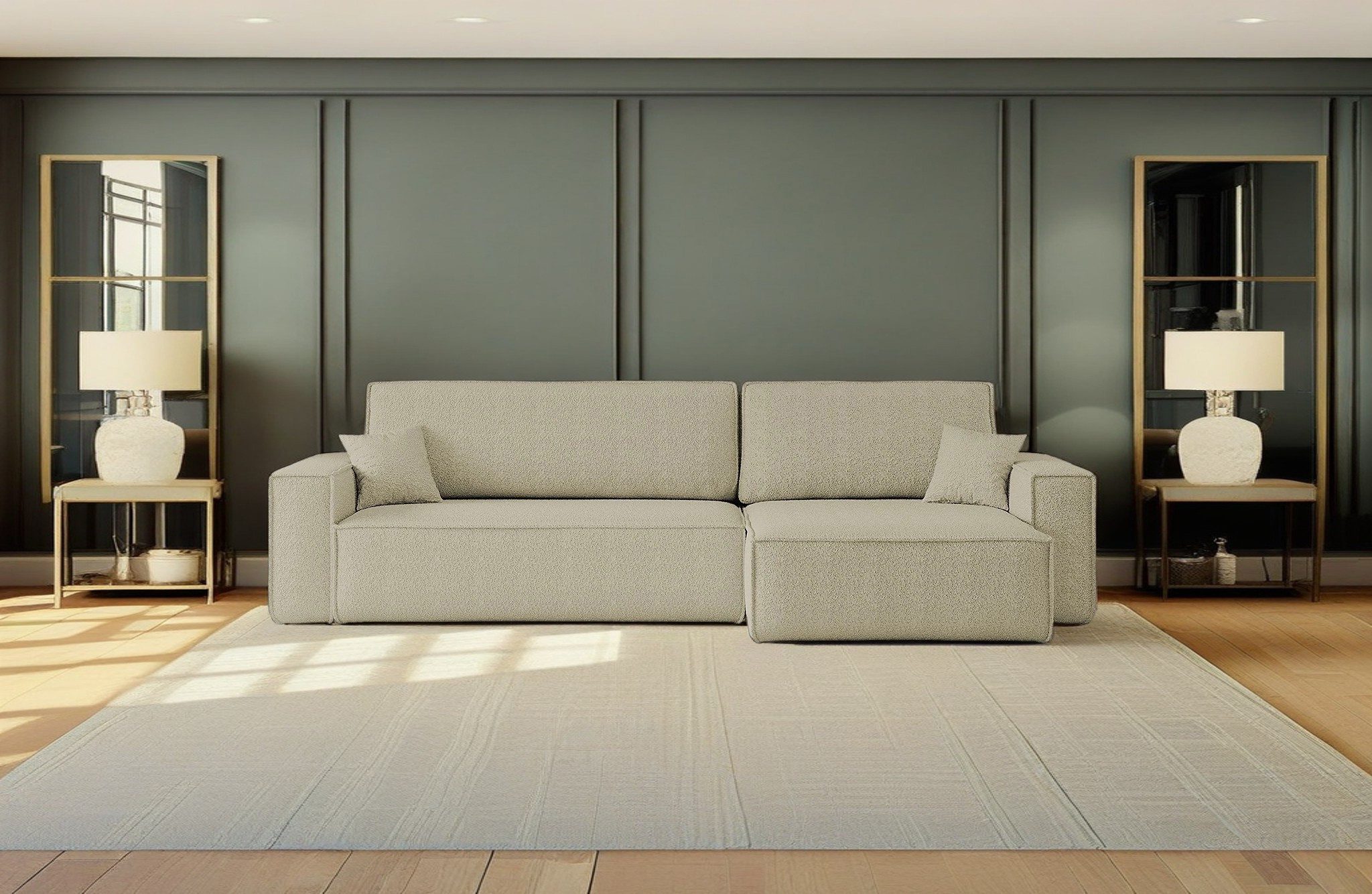 Kaiser Möbel Ecksofa mit schlaffunktion und bettkasten, BEST XL stoff Poso, Quelle, Verita, Mit Bettfunktion und Bettzeugfach
