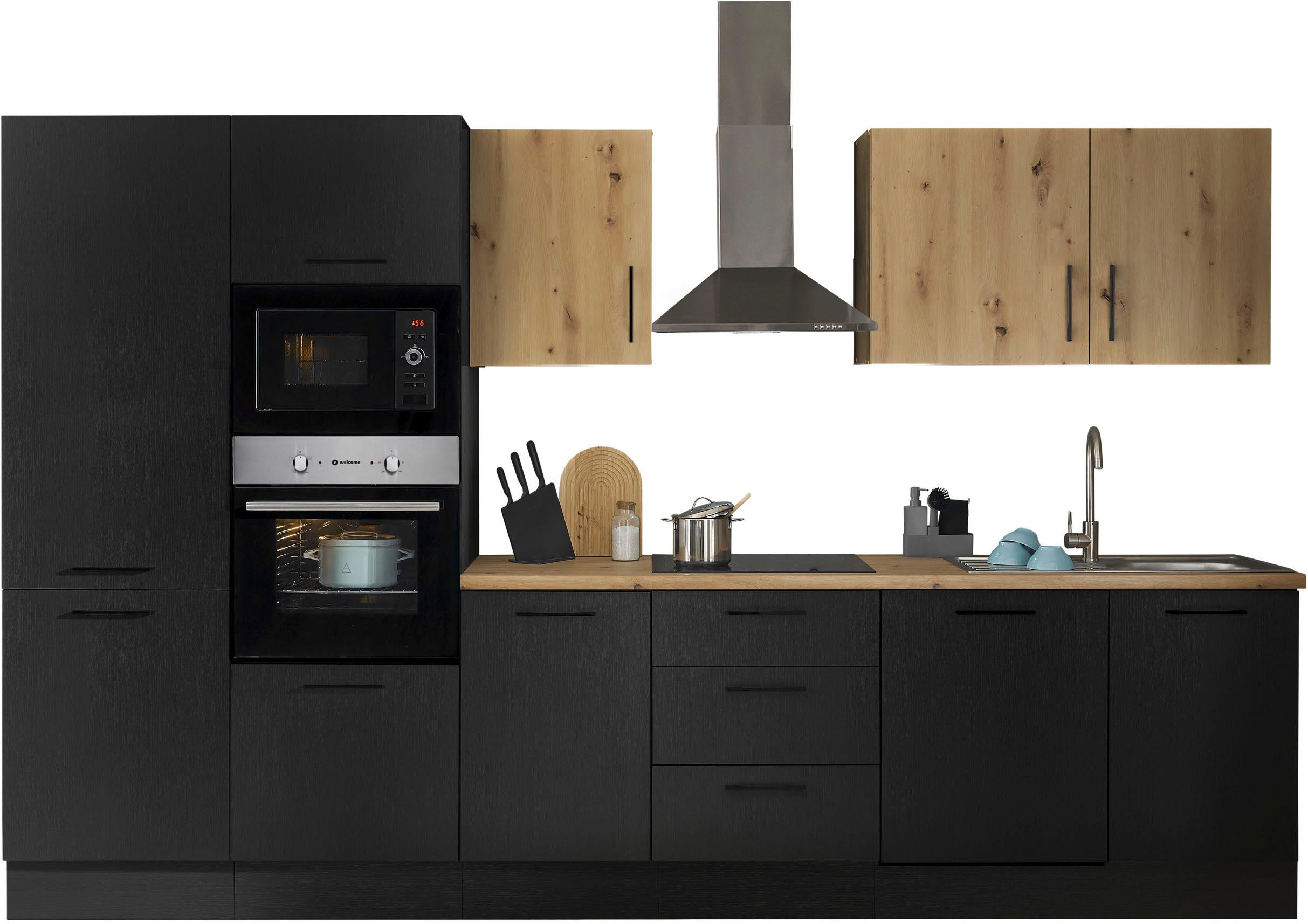 BASIC by Balculina Кухниzeile Turin, Breite 340 cm, wahlweise mit E-Geräten