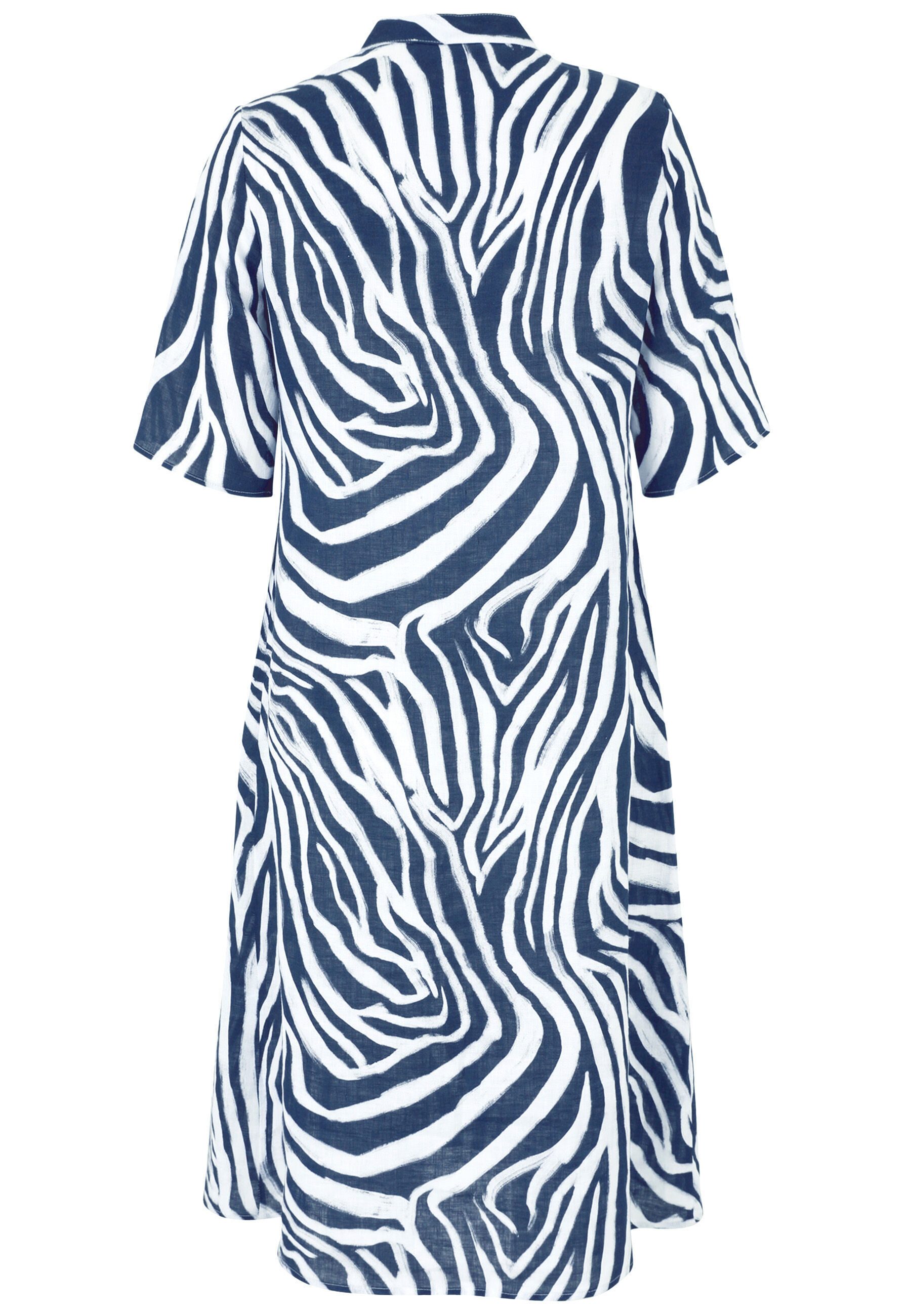 Doris Streich Shirtkleid (1-tlg) aus Leinen mit Grafik-Print