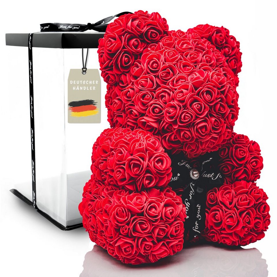 Rote Rosen Bär Rosenbär 40cm Teddybär GRAVUR Romantik Valentinstag Love Geschenk