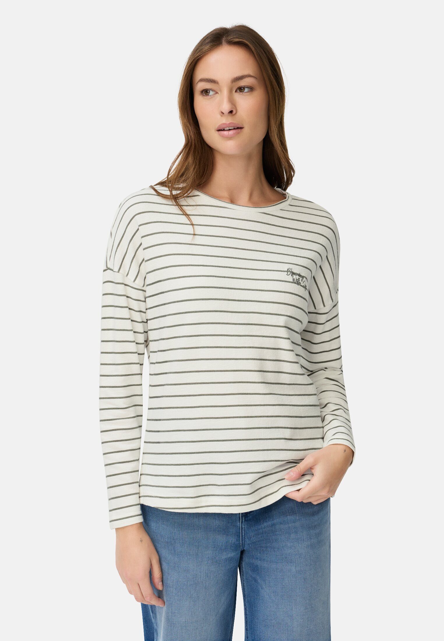 camel active Langarmshirt aus reiner Baumwolle Langarm Rundhals günstig online kaufen