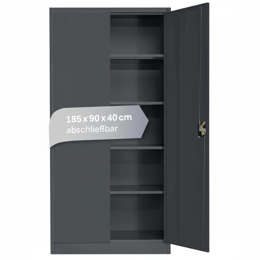 LagerZwei Aktenschrank Stahlschrank 185x90x40 cm (1-St) abschließbar