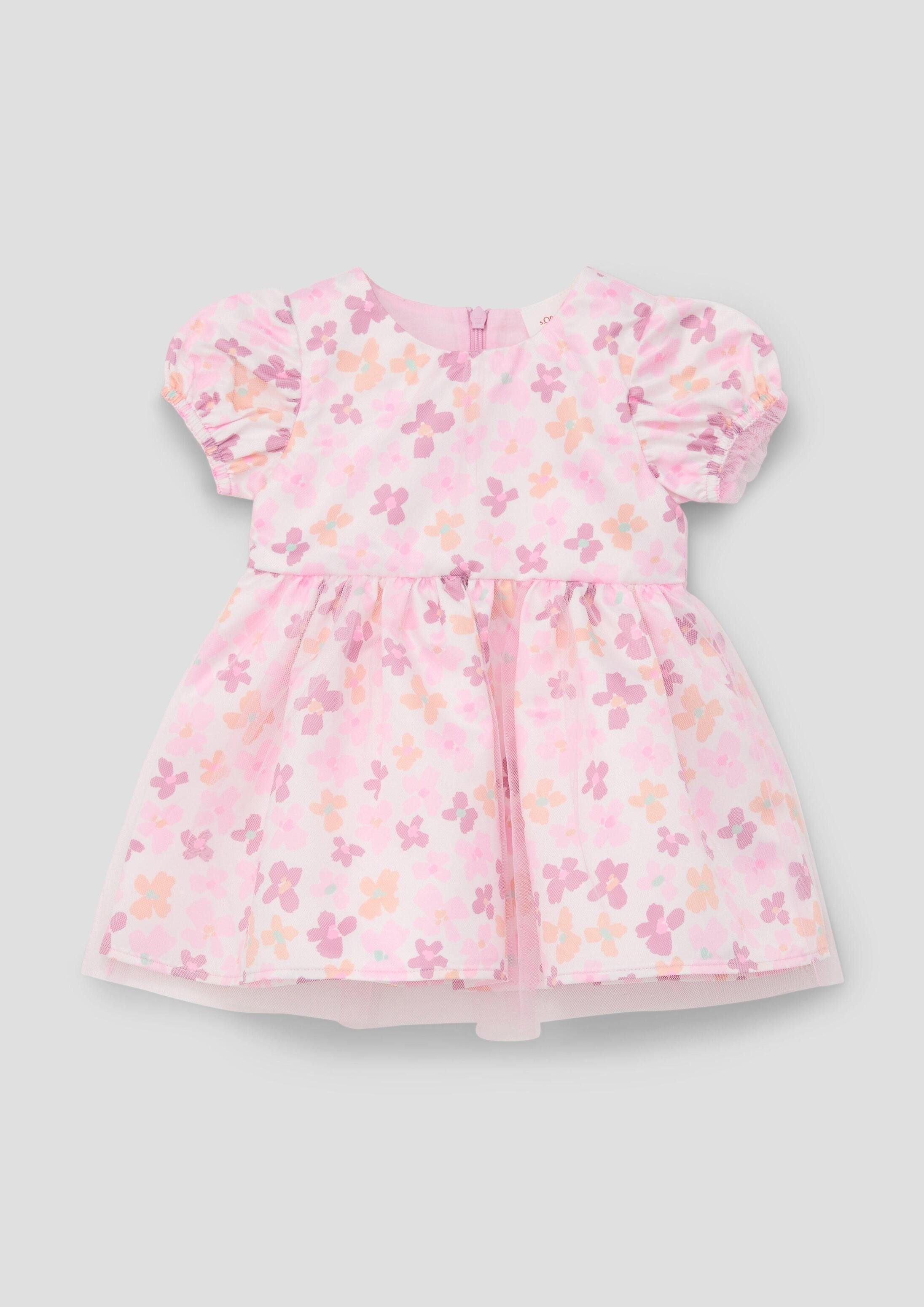s.Oliver Minikleid Kleid Rüschenkleid mit All-over-Print