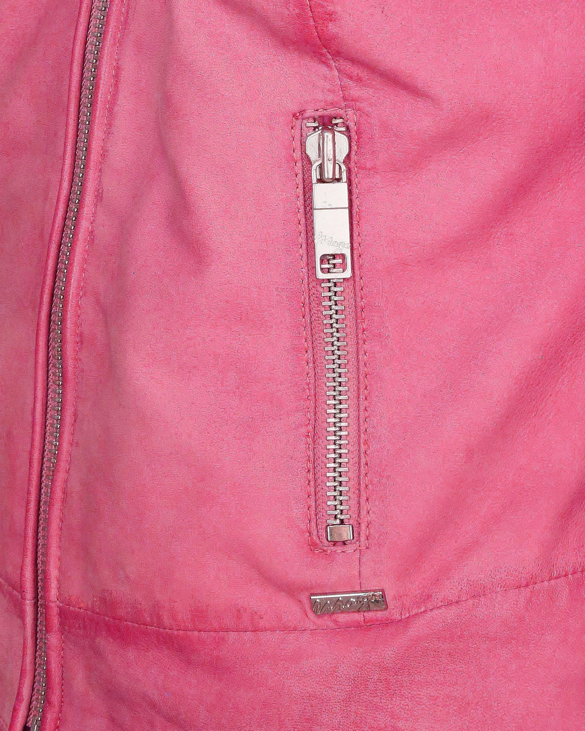 Maze Lederjacke Avoca pink