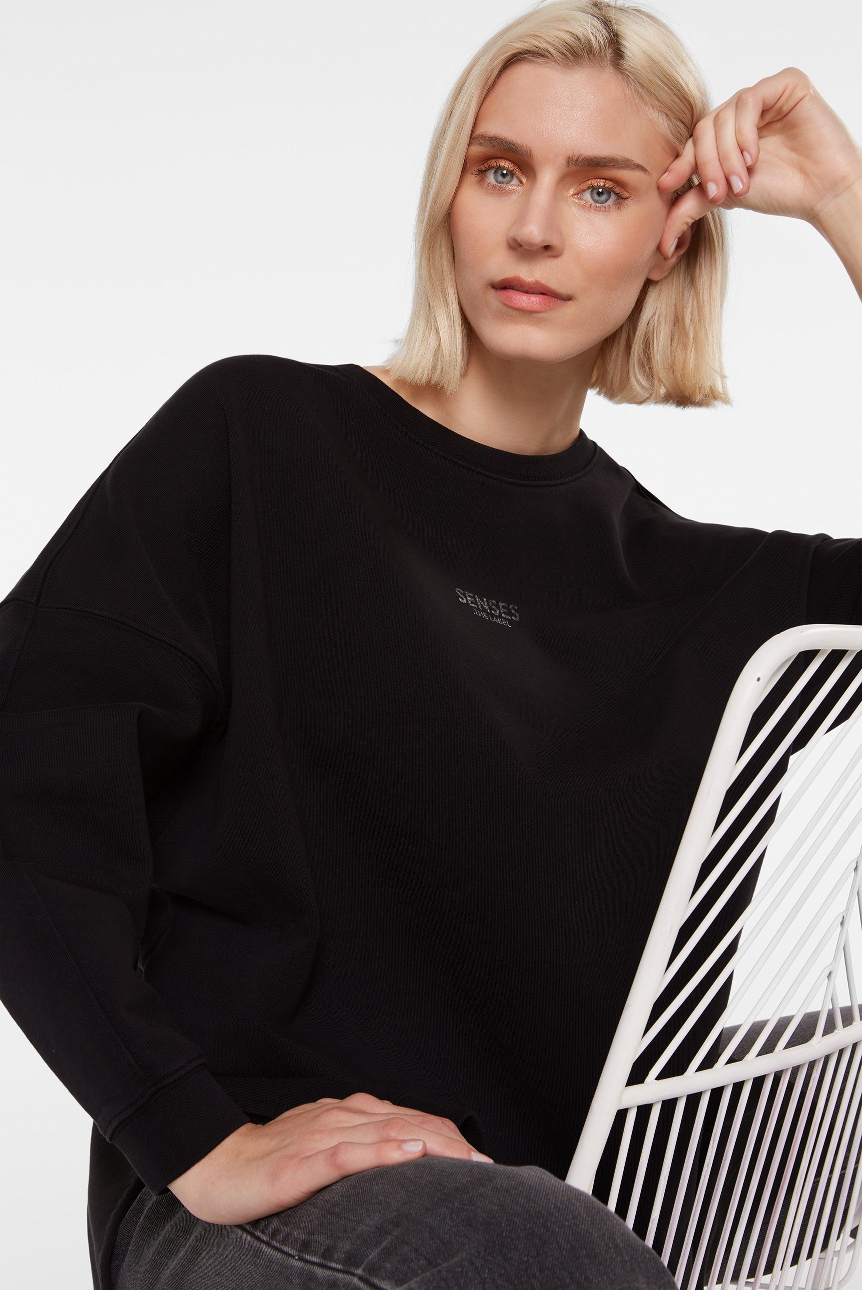 SENSES.THE LABEL Sweater mit Seitenschlitze