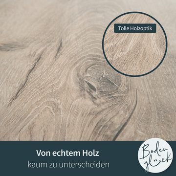 Bodenglück Laminat "Eiche Hornberg" mit Megaloc-Klicksystem, Braun I Pflegeleicht, Wasserfest I 6 Dielen á 1285 x 280 x 8 mm
