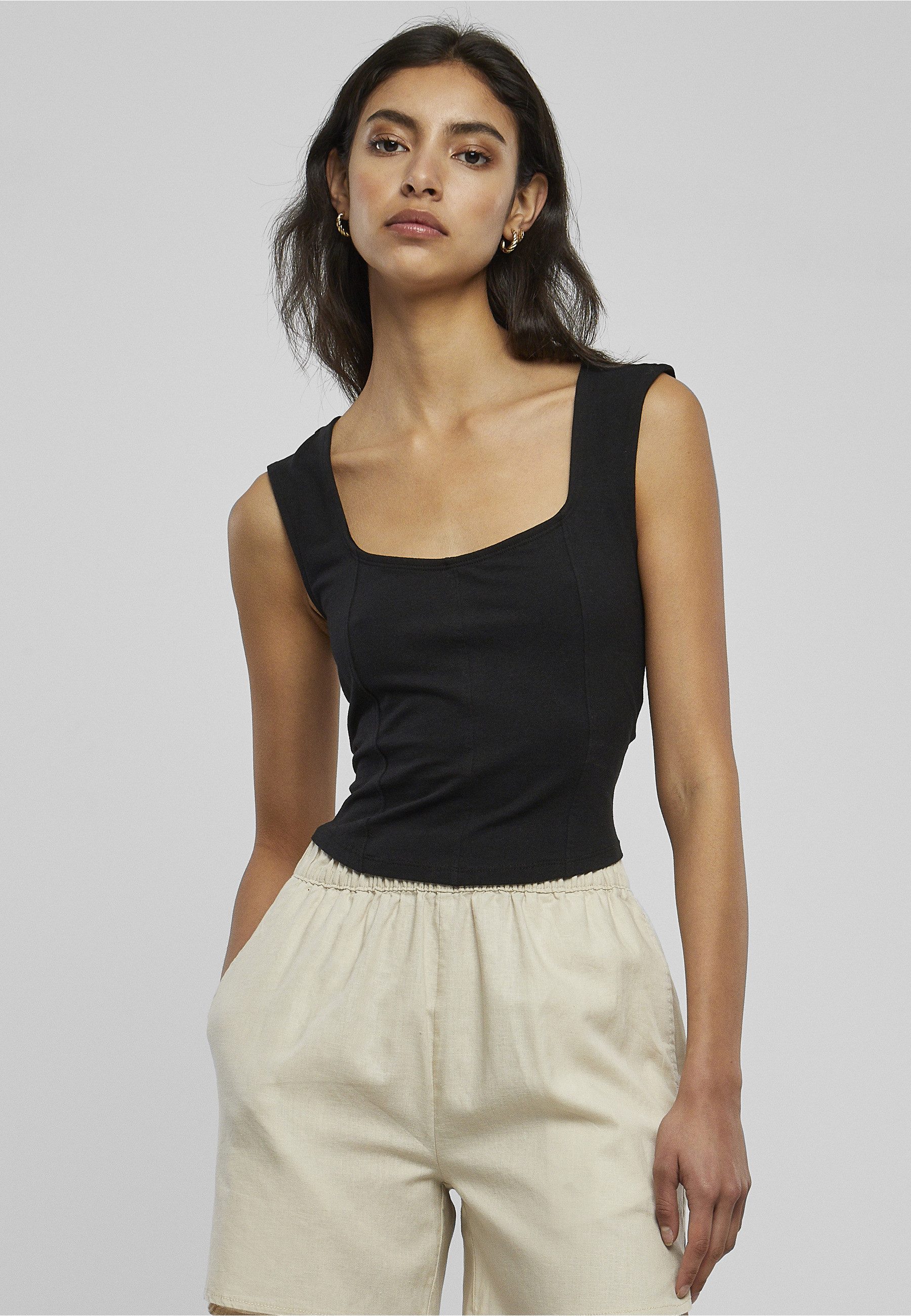 URBAN CLASSICS Tanktop Urban Classics Damen Ladies Short Corsage Top (1-tlg)
