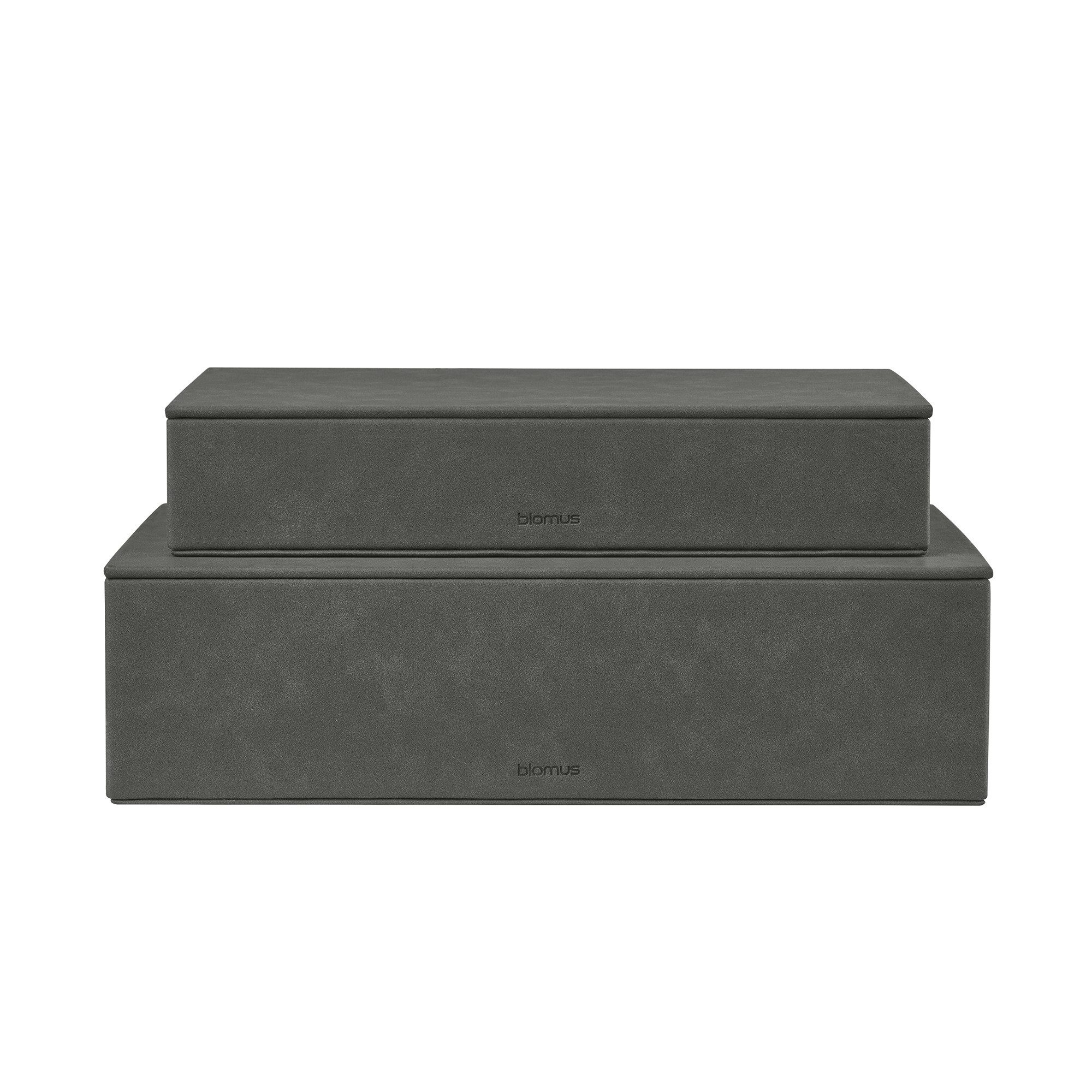 blomus Aufbewahrungsbox 2er Set -SAHLA- Organizer, Ordnungsboxen, Kisten Set, Storage Box (Set, 2 St., 2 Boxen), Funktionales Design, klare Linien, Wildlederoptik, Organizer