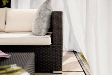 Konsimo Loungeset NAPUS Gartenmöbel-Set, Sitzgarnitur-Ecke, (3-tlg), Polyrattan, mit Auflage, modulare Gartenmöbel