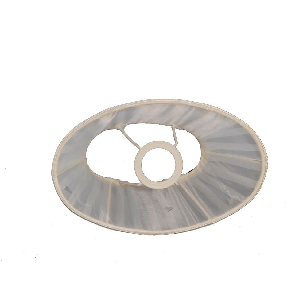 Dirk Davids Leuchten GmbH Lampenschirm Lampenschirm für Tischleuchte in Oval Organza Weiß 25-15-16cm, Hochwertiges Design