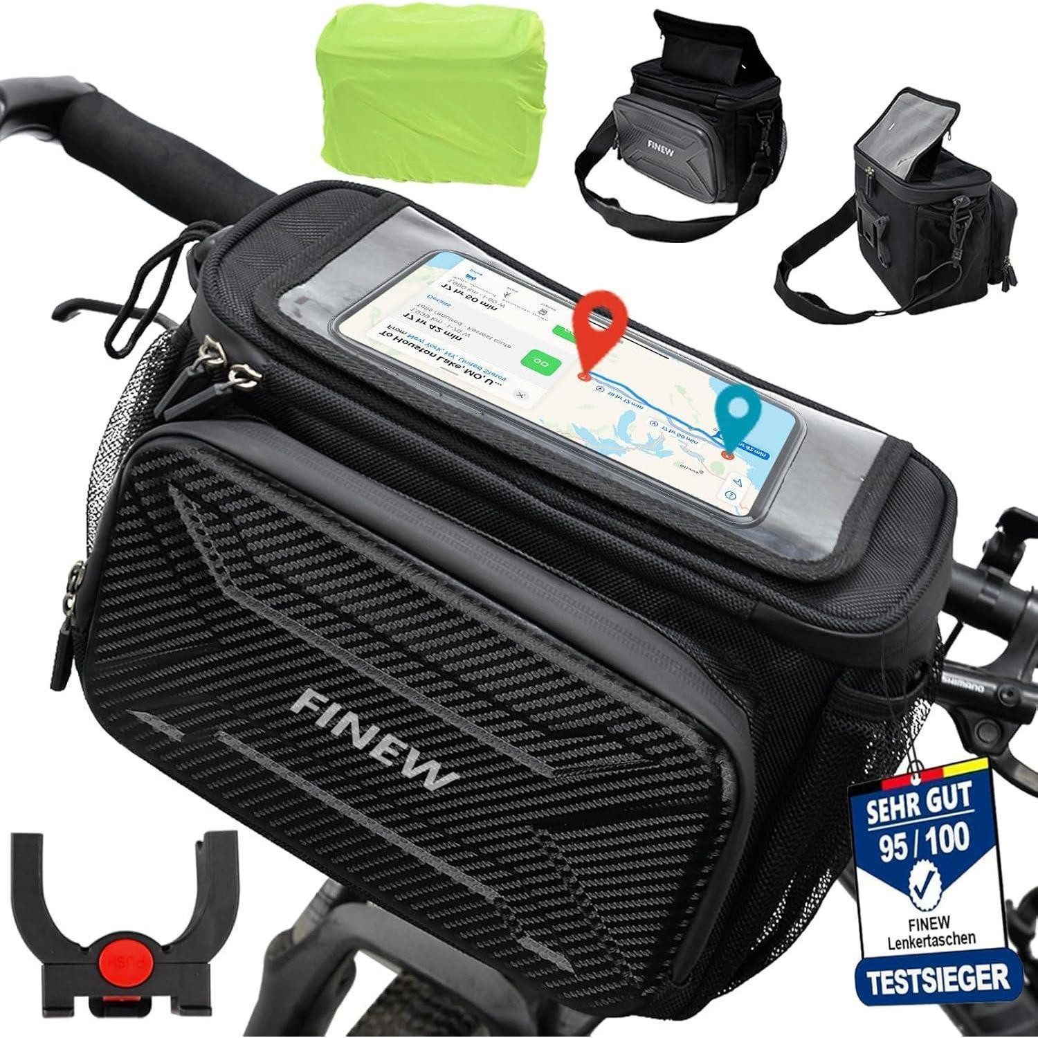 LuxusKollektion Lenkertasche Lenkertasche Fahrrad mit Lenkeradapter E Bike 6L Vorne wasserdicht