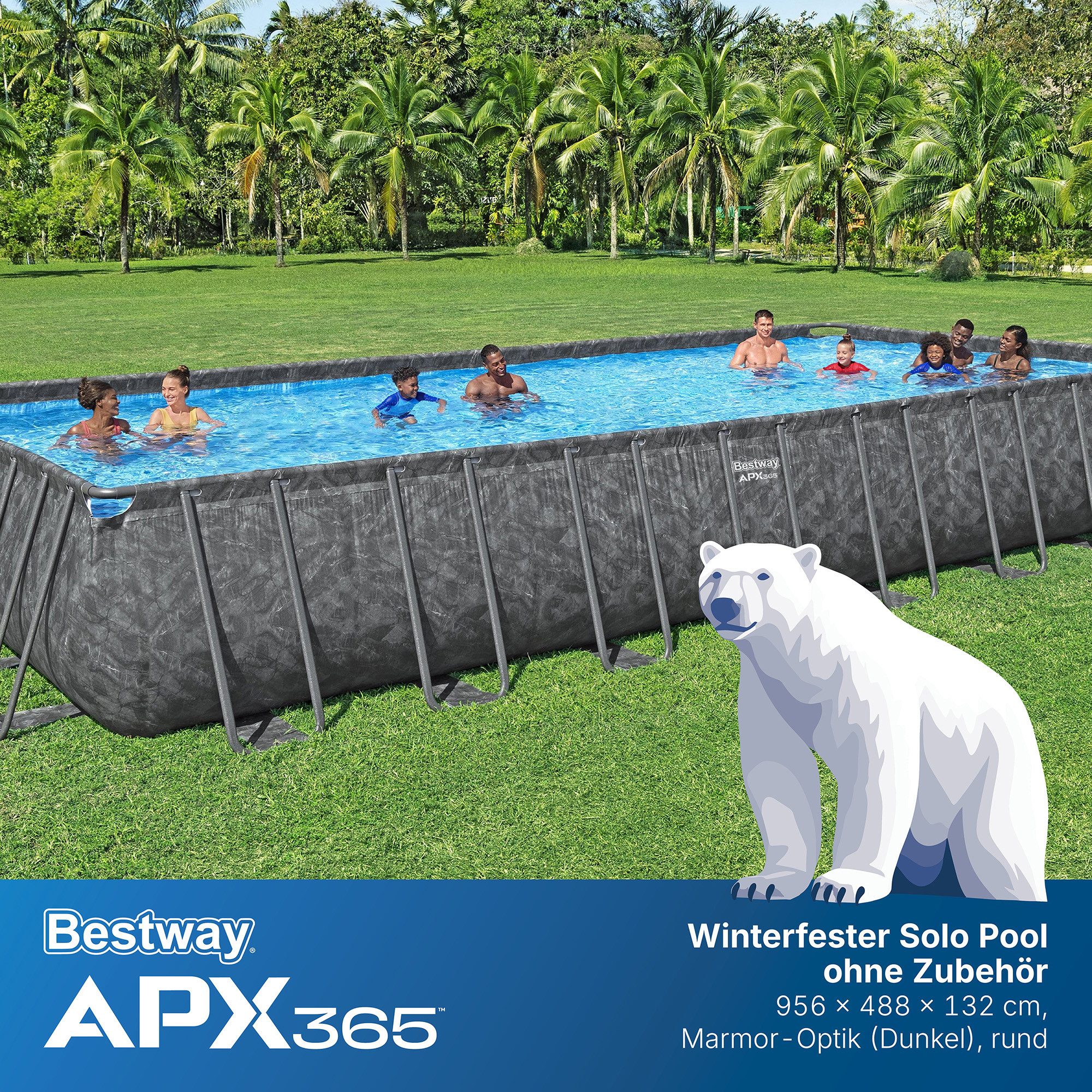 Bestway Framepool APX365™ Winterfest (Packung, ohne Zubehör), 956 x 488 x 132 cm