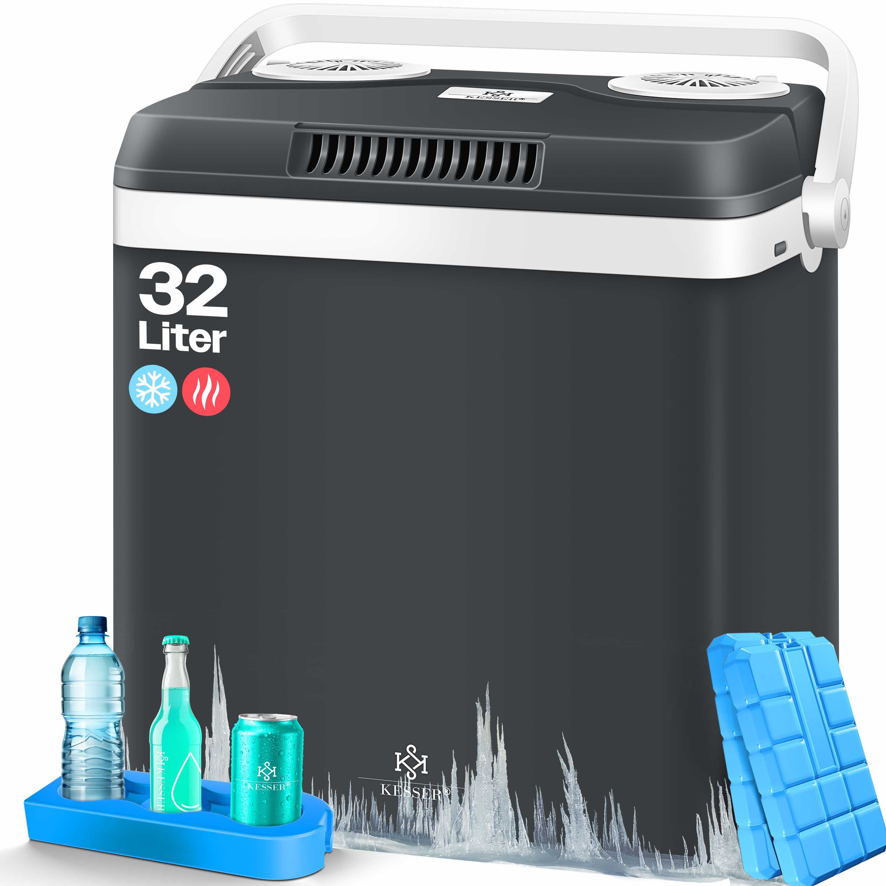 KESSER Kühlbox, 32 l, Thermoelektrische Kühlbox kühlt & wärmt 12V / 230V Mini-Kühlschrank