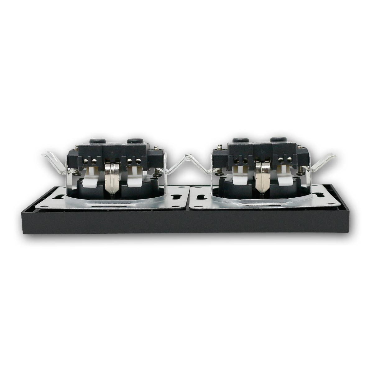 McPower Rahmen Steckdose 2-fach SHALLOW anth 250V~/16A mit Rahmen – Bild 4 von 5