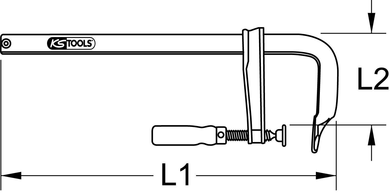 Thumbnail - KS Tools Schraubzwinge Temperguss-Schraubzwinge, 120x400mm