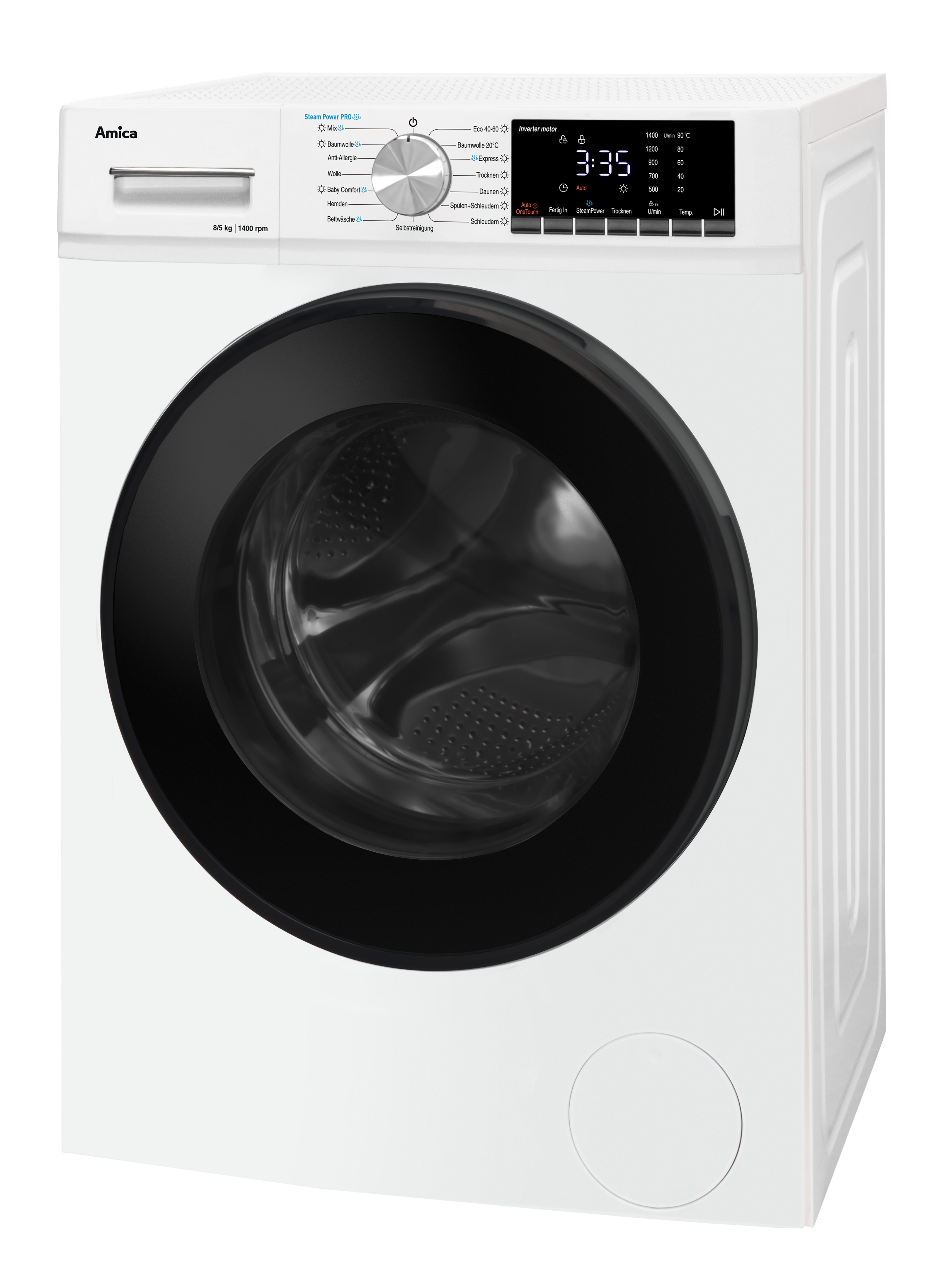 Amica Waschtrockner WAT 404 600, 8 kg, 8 kg, 1400 U/min, Waschen & Trocknen in einem – maximaler Komfort – Bild 5 von 5