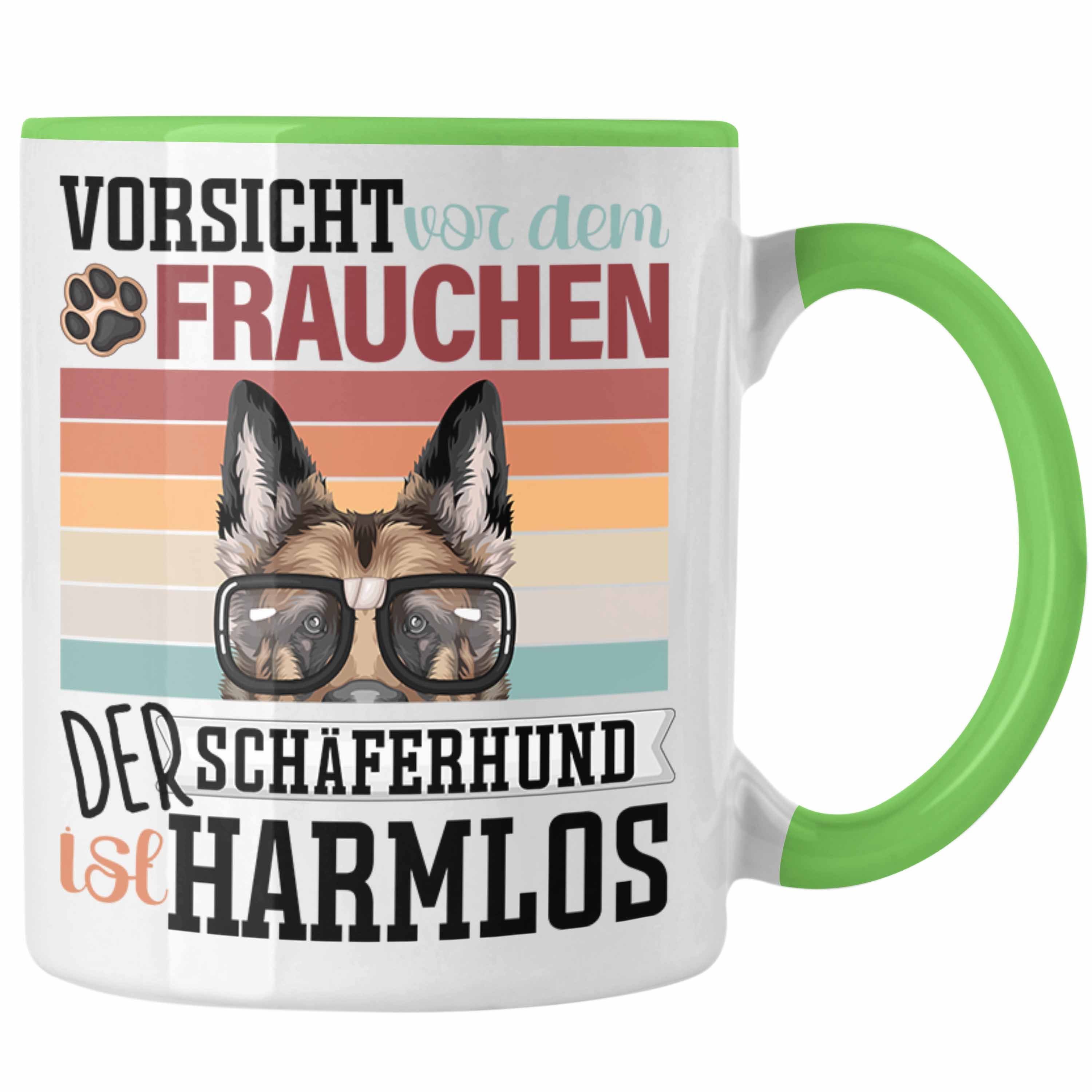Trendation Tasse Schäferhund Besitzerin Frauchen Tasse Geschenk Lustiger Spruch Geschen Grün