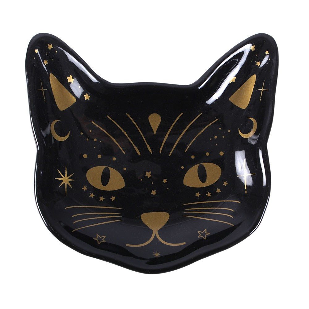 Something Different Dekoschale Black Cat Magick Keramik-Schmuckschale Gothic Deko