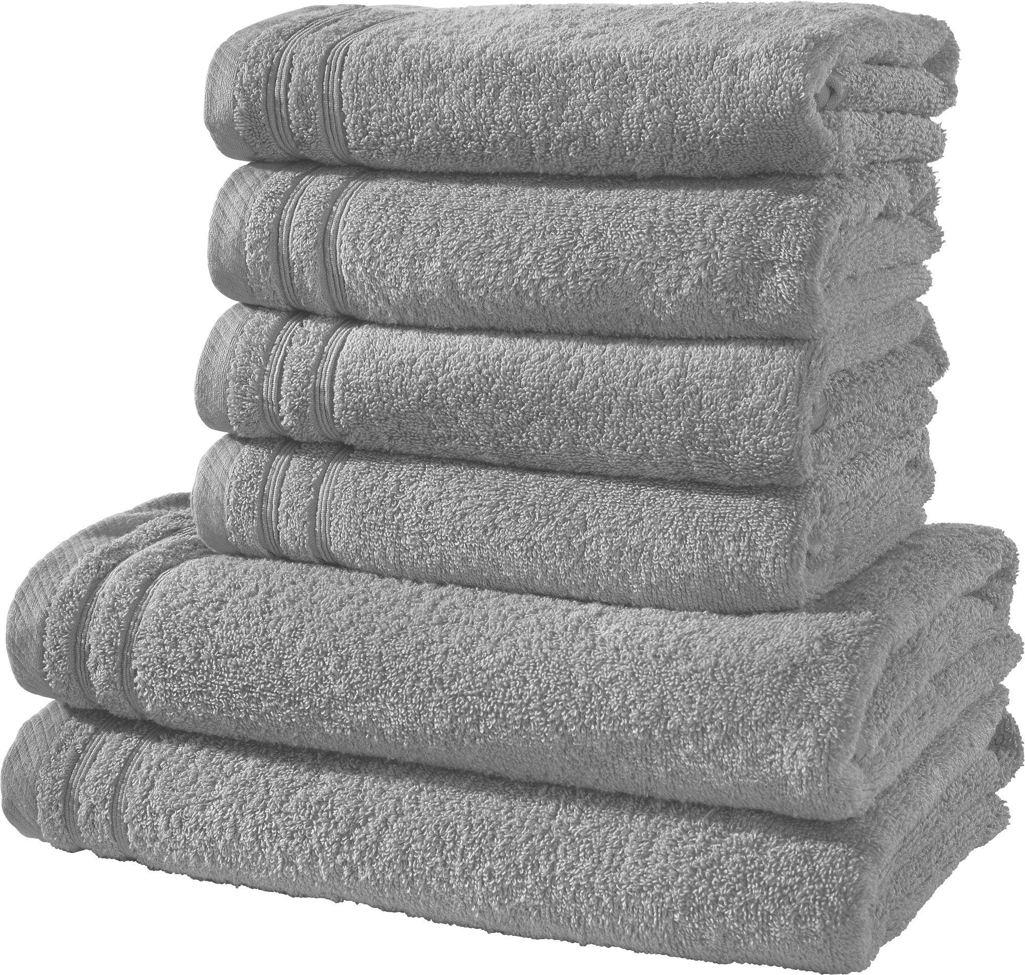 Erwin Müller Handtücher Frottier-Set "Heidelberg" 6-teilig, Frottier, Walk-Frottier Uni