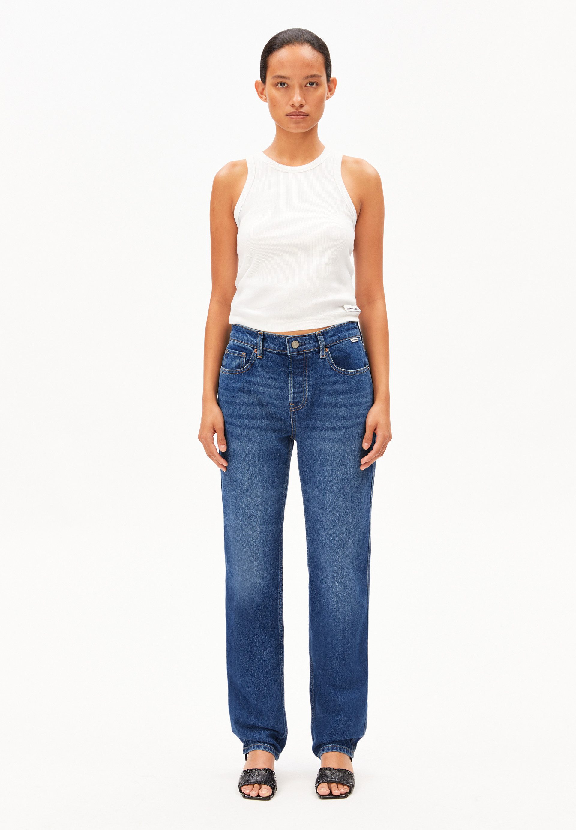 Armedangels Straight-Jeans AAVELINE Straight Jeans recycelte Baumwolle (Non-Stretch, Regular Fit) Mid waist