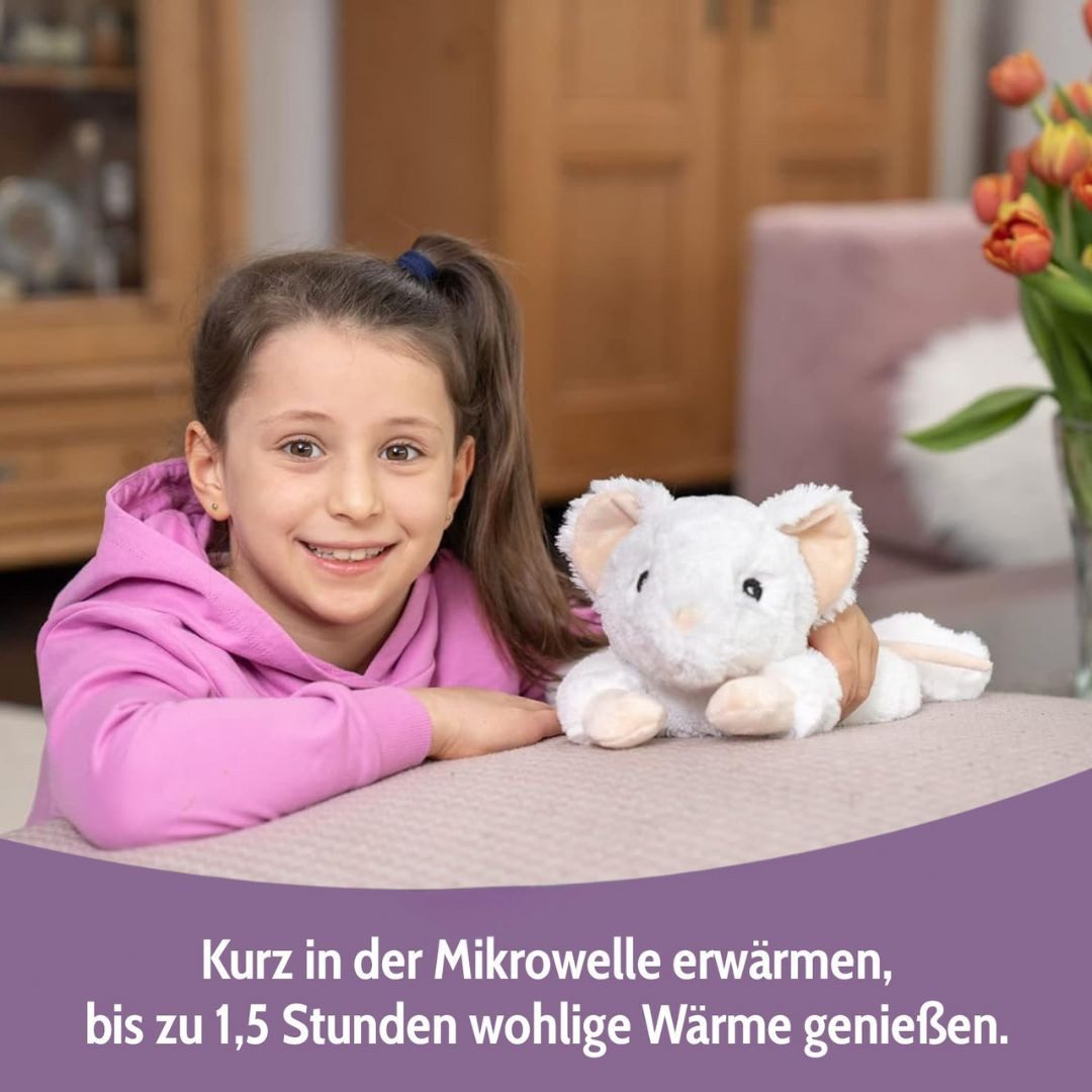 Habibi Plush Wärmekissen Habibi Plush Wärmetier Stofftier 1958 Maus weiß