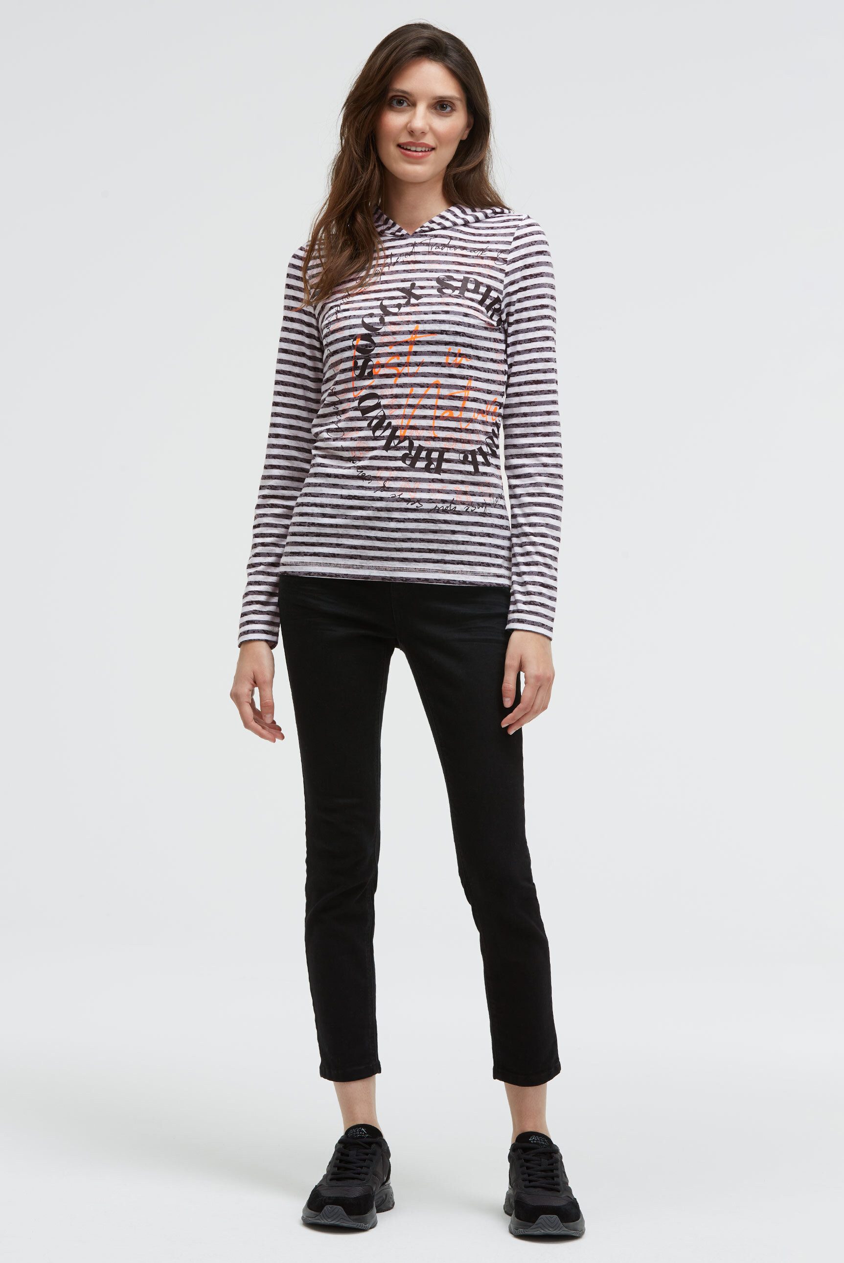 SOCCX Kapuzenshirt mit Ausbrenner-Effekten