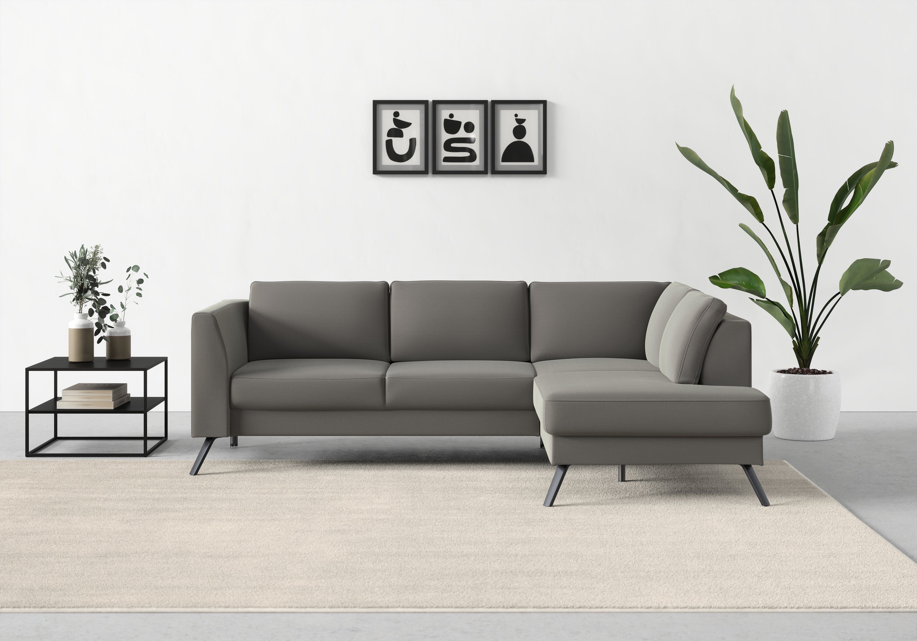 mit sit&more Federkern Ecksofa Lindholm, Sitztiefenverstellung und