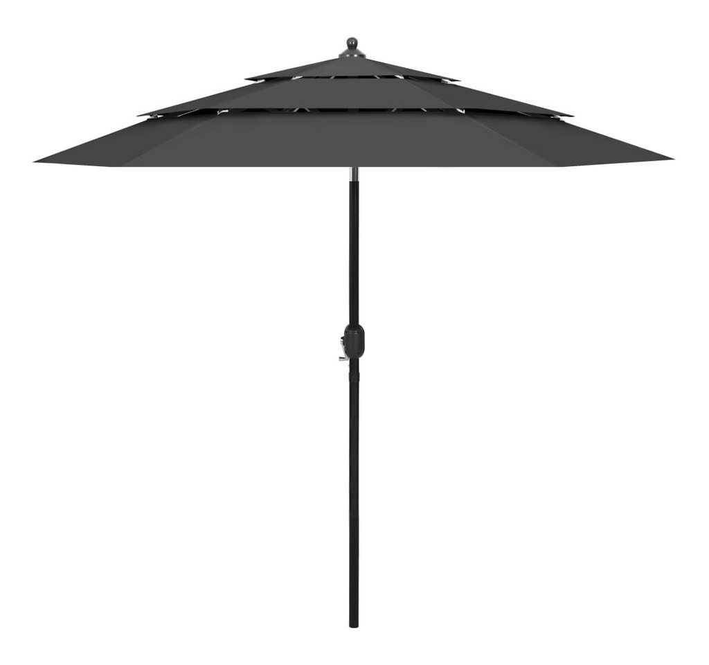 Thumbnail - vidaXL Ampelschirm, Sonnenschirm mit Aluminium-Mast 3-lagig Anthrazit 2,5 m