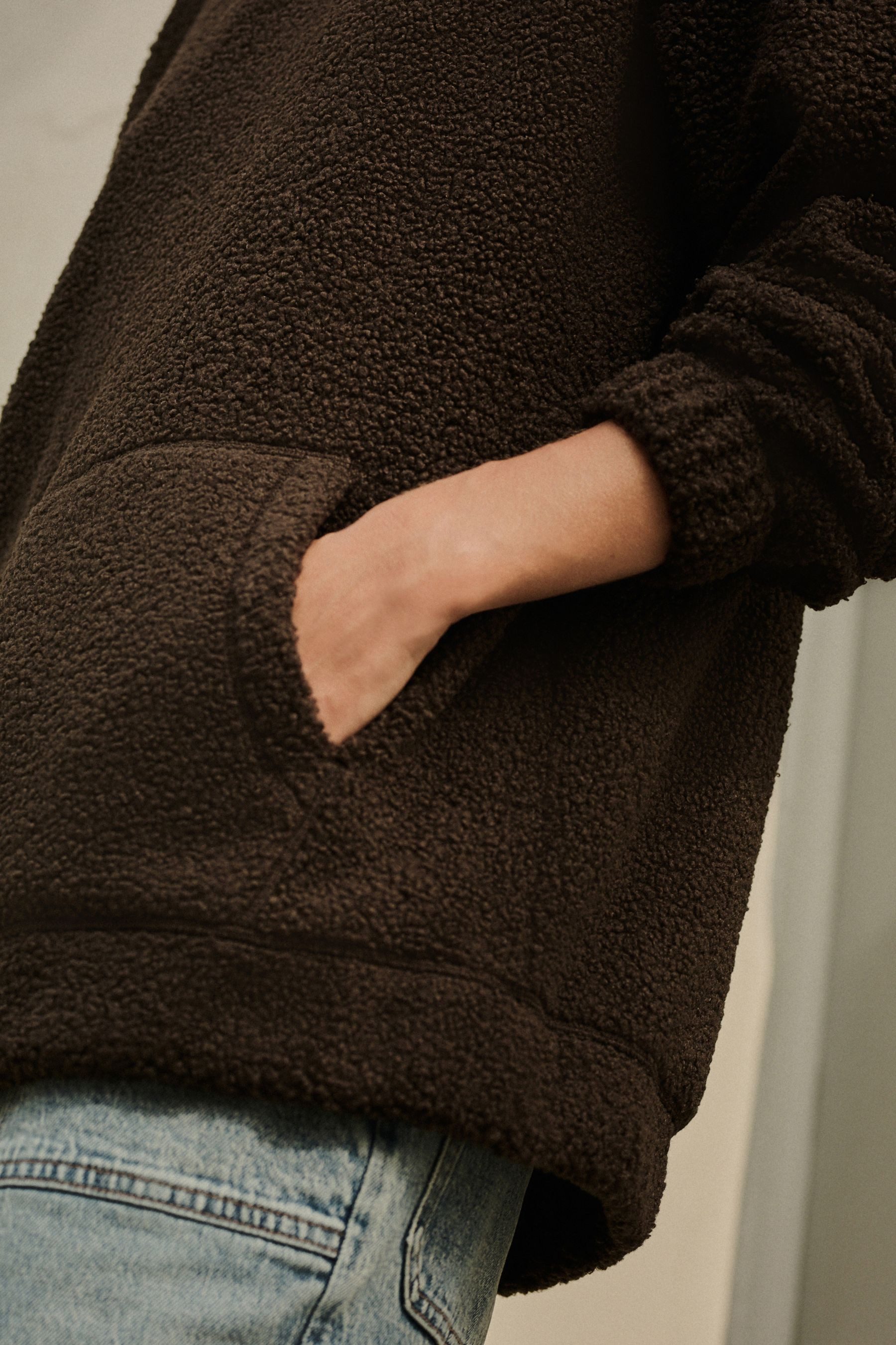 Next Kapuzenpullover Weiches Langarm-Hoodie aus Teddyborg (1-tlg)