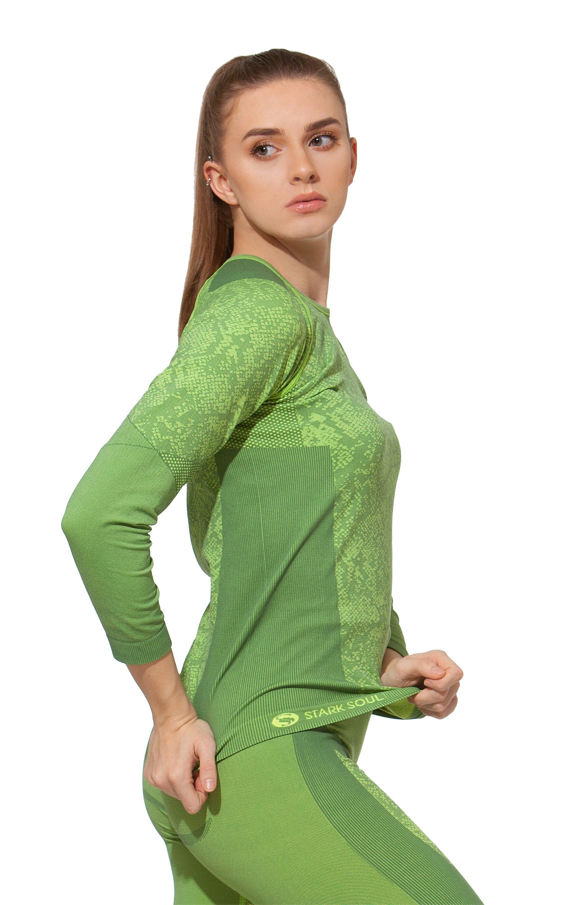 Stark Soul® Funktionsshirt Thermounterhemd - Long grün - Seamless Sleeve Langarm Damen Funktionsshirt
