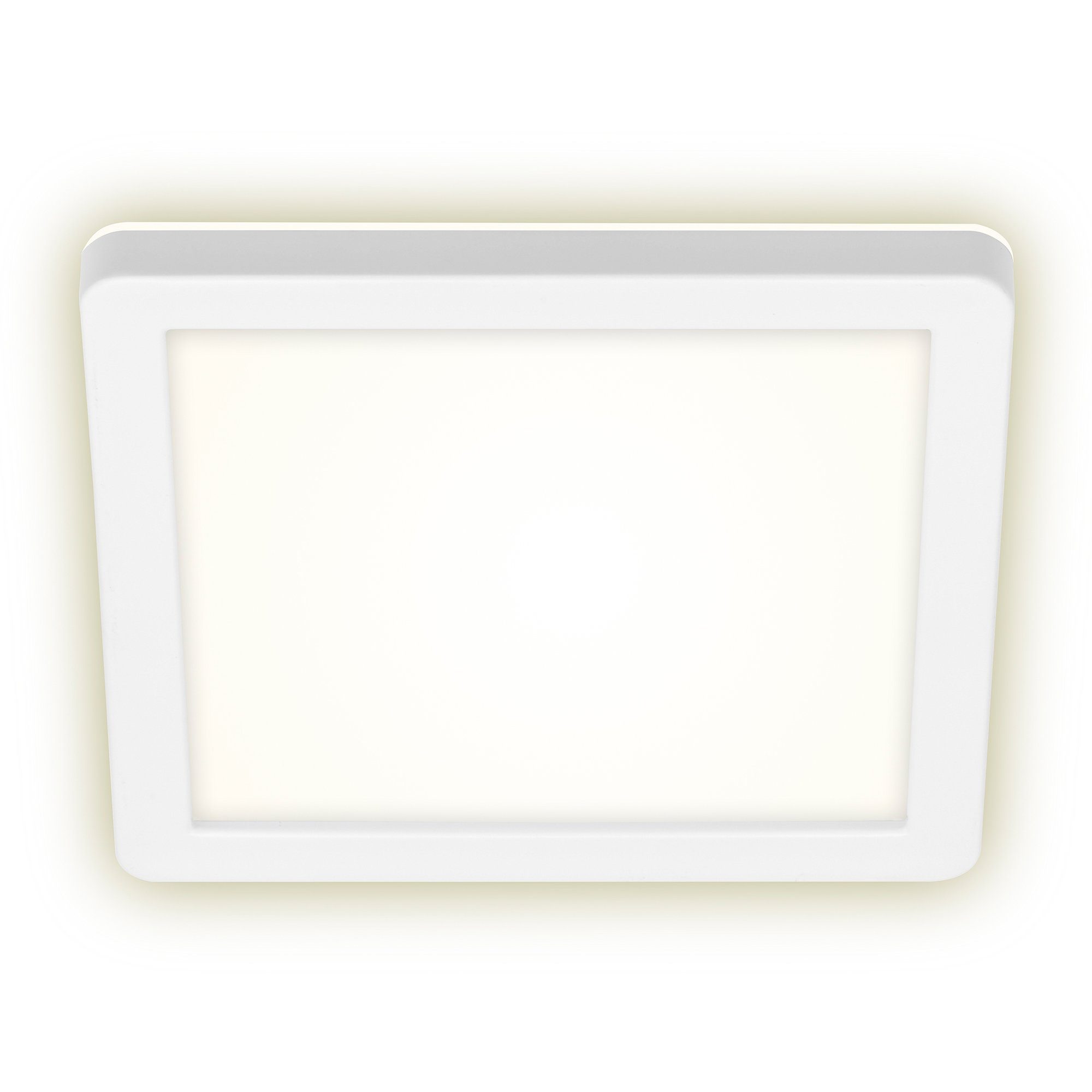 Briloner Leuchten LED Außen-Wandleuchte 3010-016, Spritzwasserschutz, indirektes Licht, LED fest verbaut, Neutralweiß, Außenleuchte, 19x19x2,8cm, Weiß, 8W, Aussen, Hauswand, Balkon, Wand