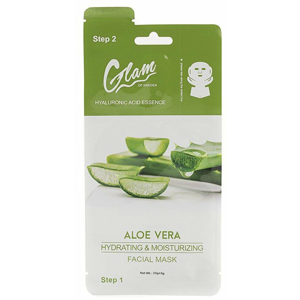 Glam Of Sweden Gesichtsmaske Glam of Sweden Aloe Vera Hydrating &  Moisturizing Facial Mask 35 + 5 g, Unisex