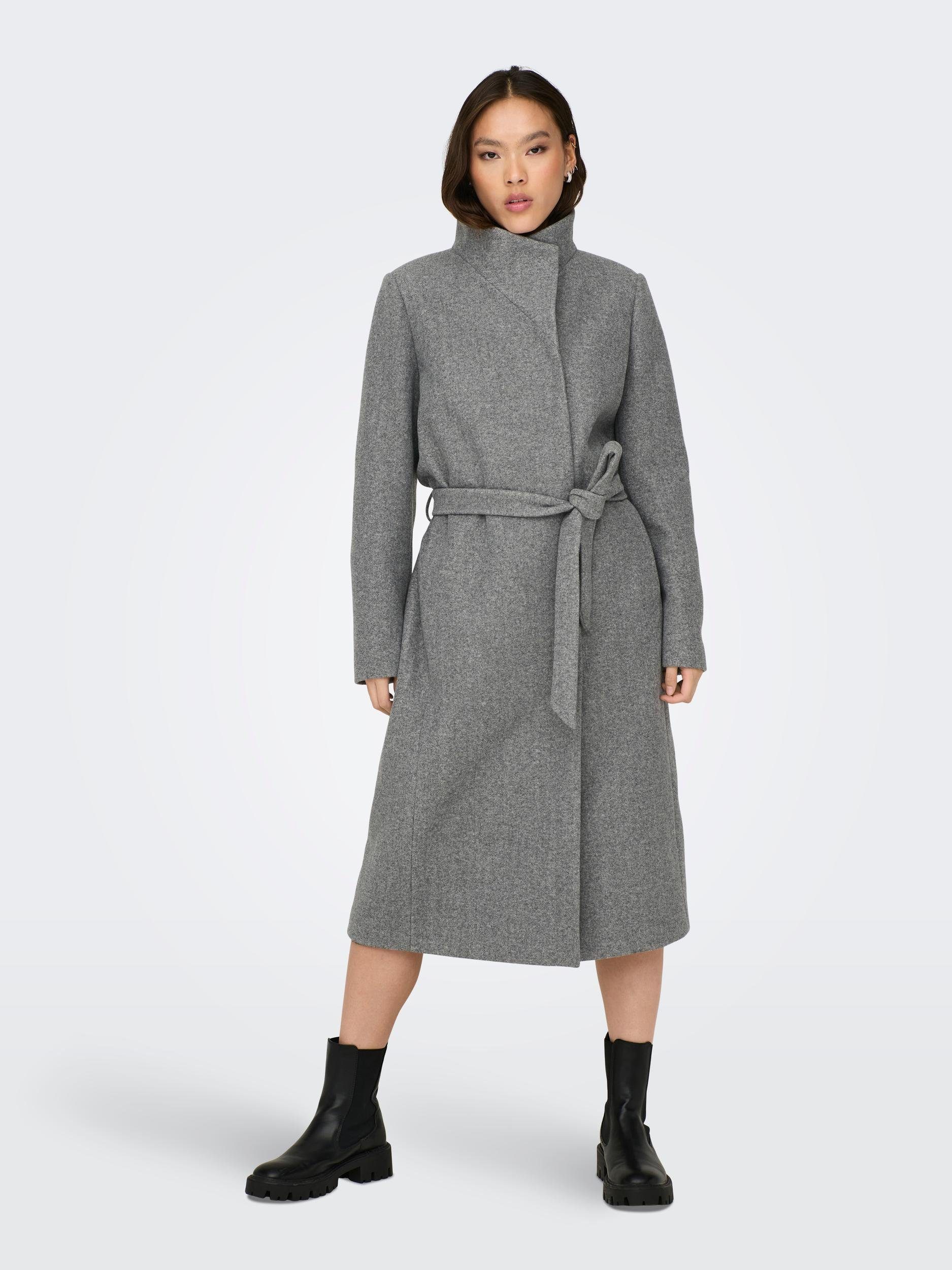 ONLY Langmantel ONLEMMA HIGHNECK COAT ZA OTW Medium Grey Melange | Langmäntel