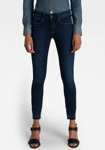 G-Star RAW Ankle-Jeans »3301 Mid Skinny Ankle Jeans« Saumabschluss mit leicht ausgefranster Kante