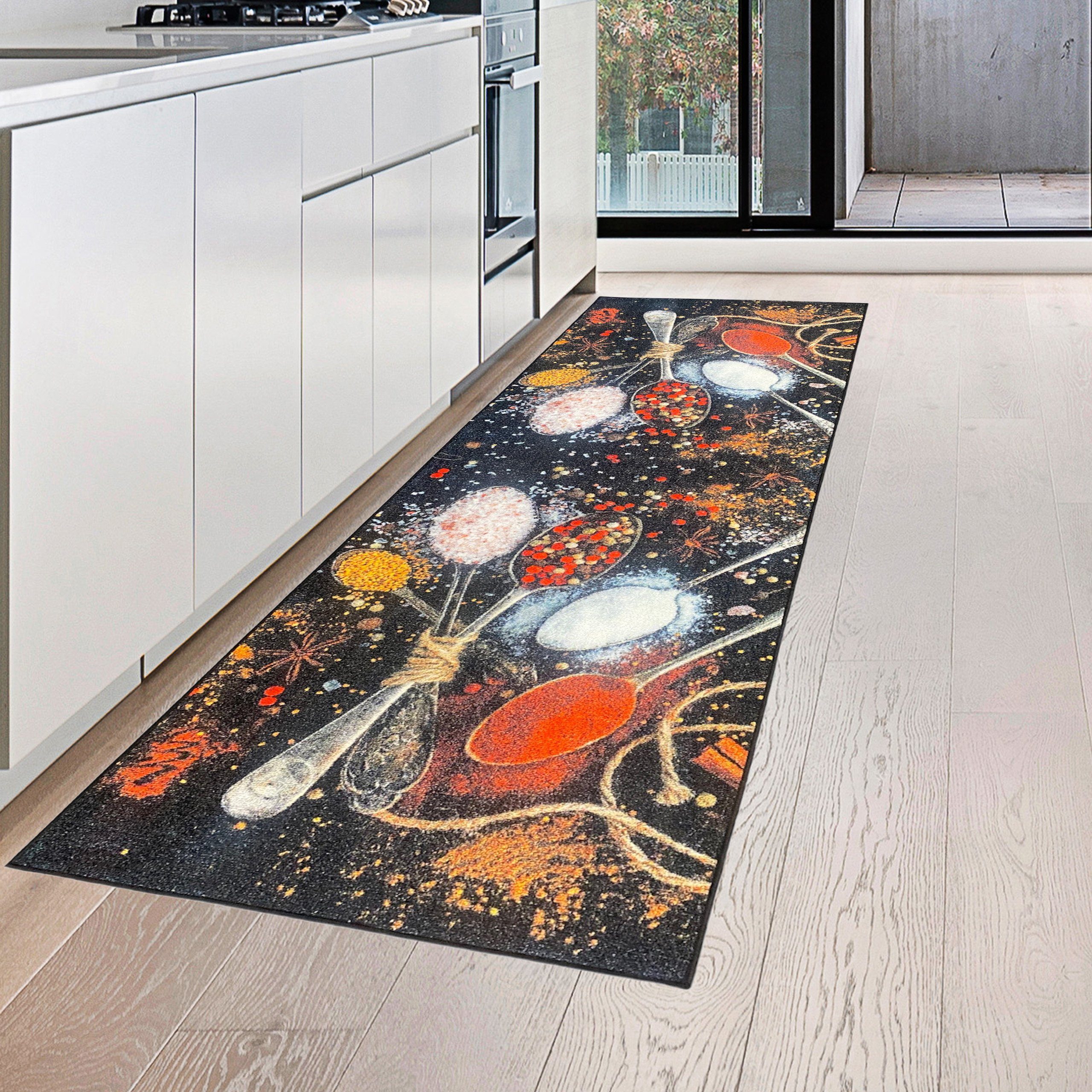 Teppich gelb 5 rot, in mit Küchenläufer Waschbarer Teppich-Traum, mm rechteckig, Teppich Höhe: Gewürzen